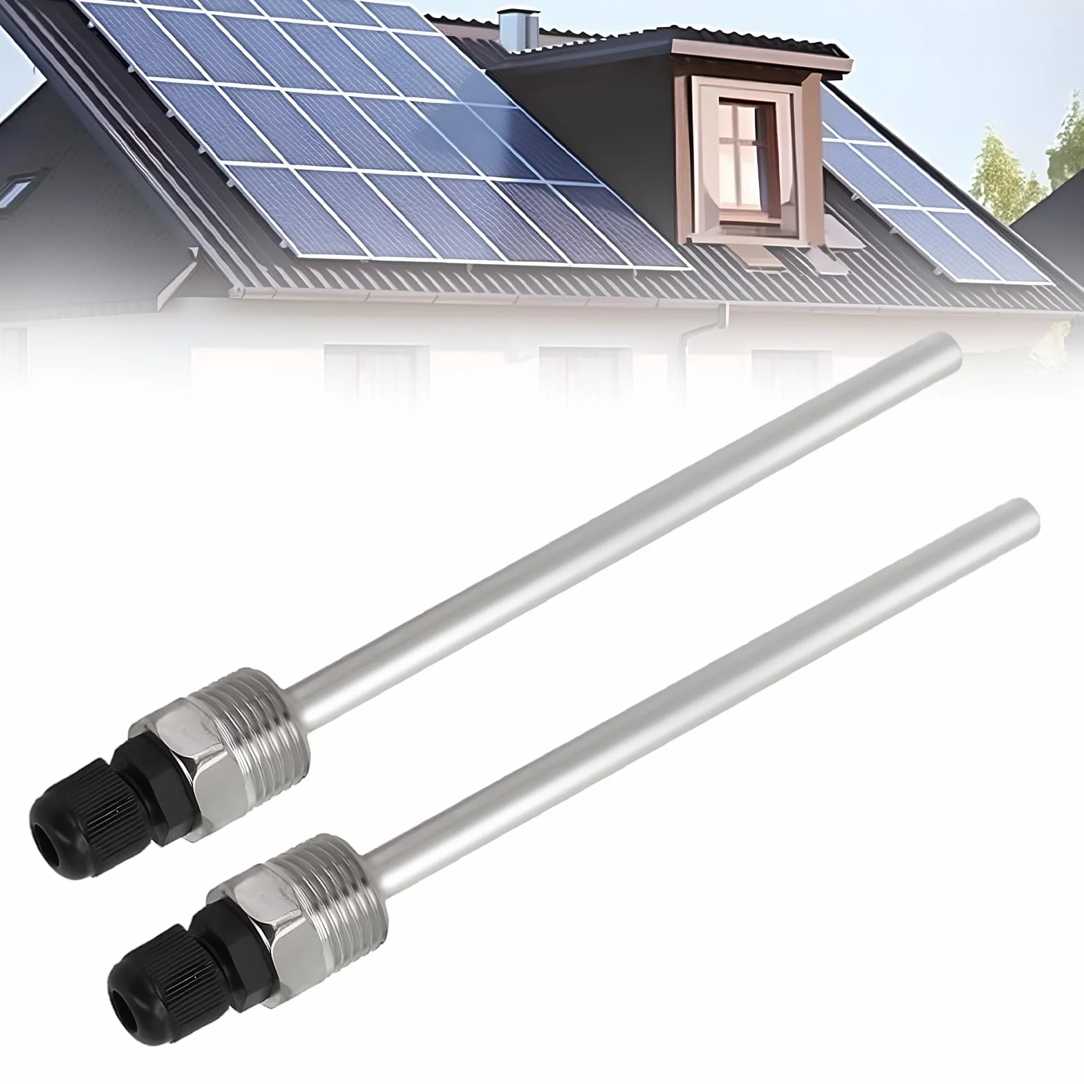 2 sztuki tulejek zanurzeniowych G 1/2 cala 300 mm, stal nierdzewna 304, tuleje zanurzeniowe do czujnika temperatury 8 x 300 mm, rury chroniące przed zanurzeniem do elementów termicznych