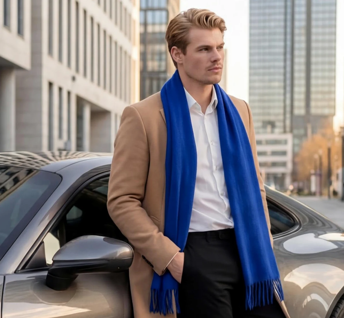 Szal męski kaszmirowy stylowy wiosna 185 x 65 cm elegancki na formalne okazje kaszmirowy szal pashmina szalik wełniany szal wełniany jednokolorowy