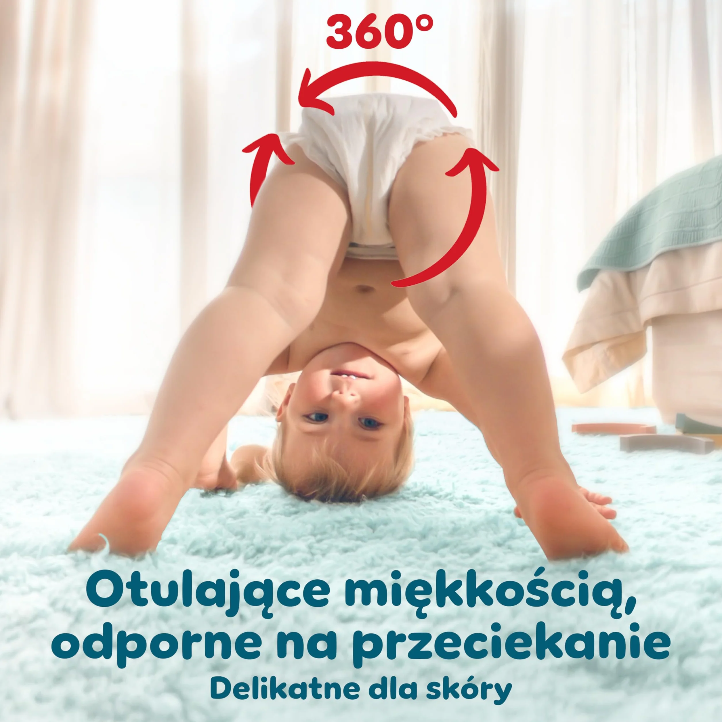 Pampers Premium Care Pieluchomajtki Rozmiar 5, 80 szt., 11kg-17kg, pełne dopasowanie 360° i miękkie osłonki wokół nogawek zapewniają największy komfort i najlepszą ochronę