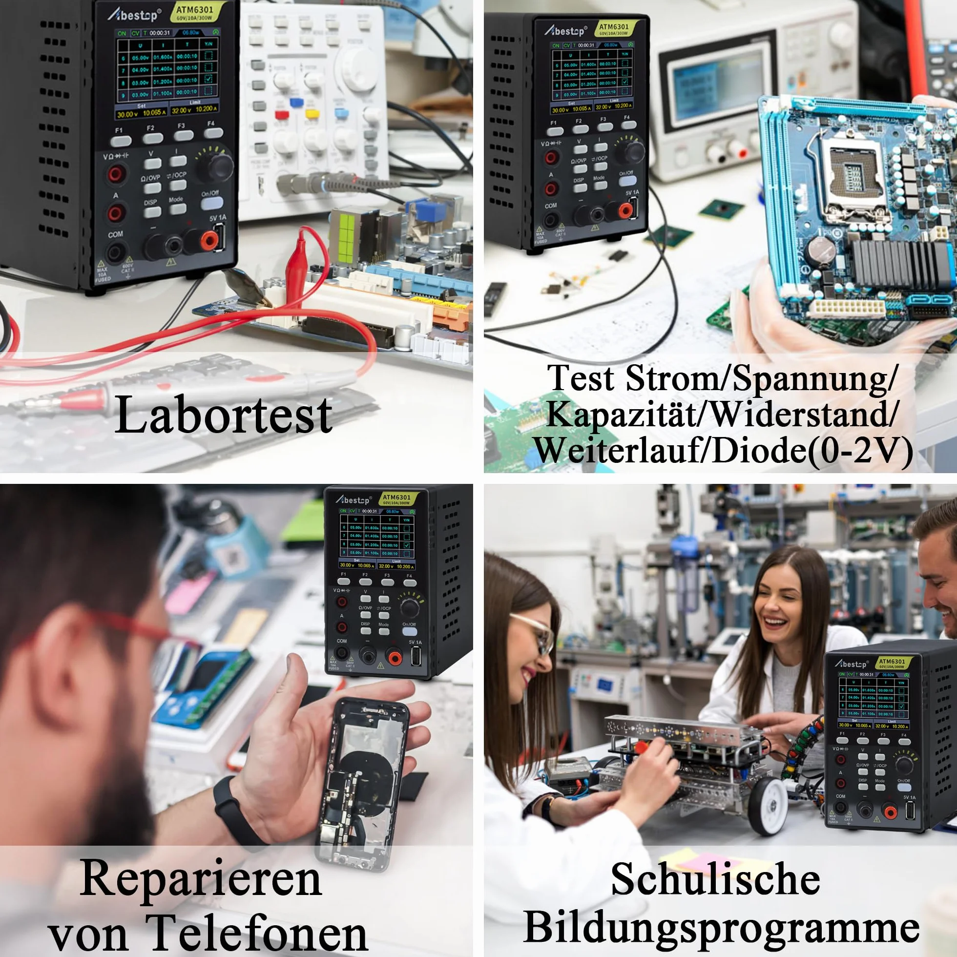 Multimetr DC 2 w 1 ATM6301 0-60 V 0-10 A 300 W 2,8-calowy wyświetlacz LCD USB