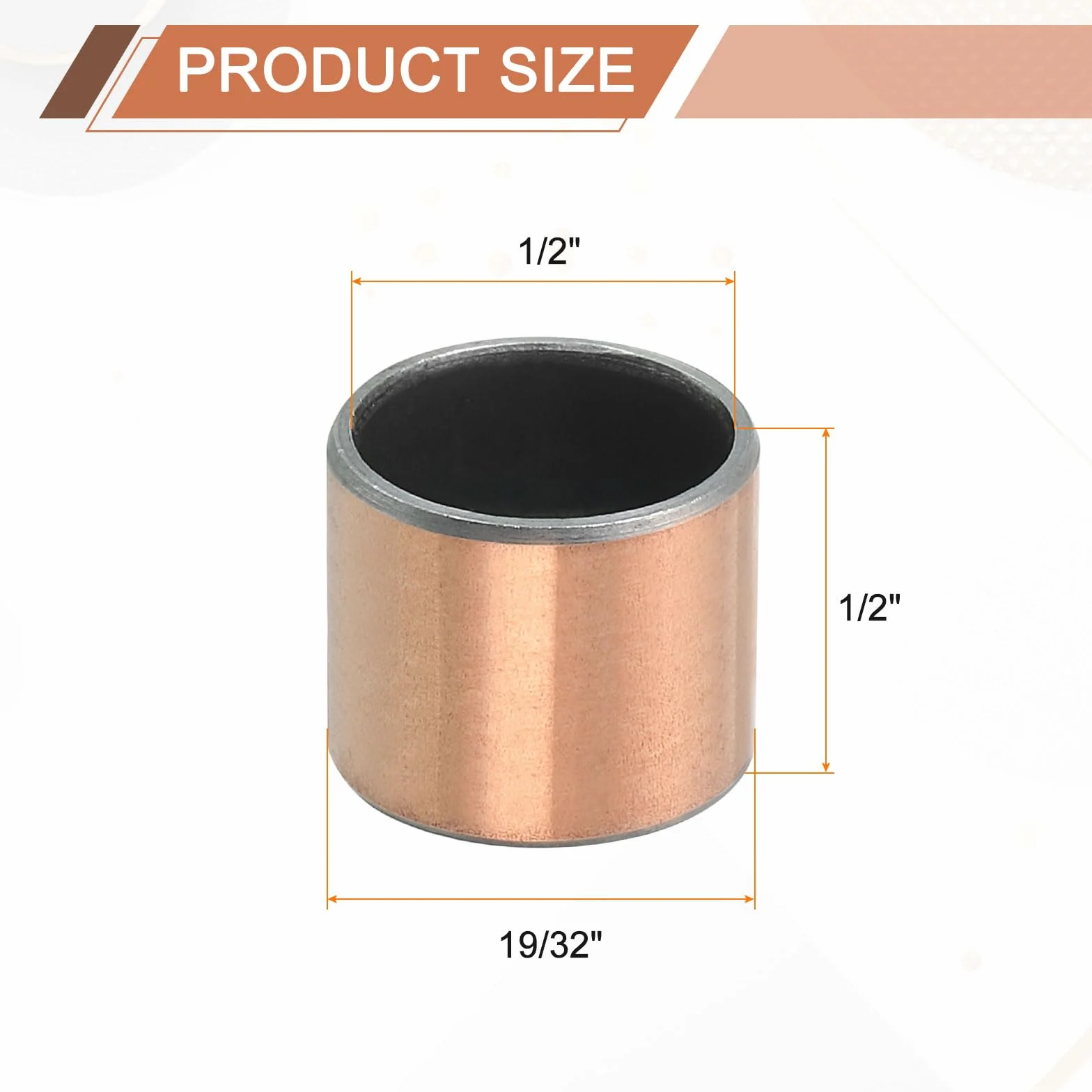 QUARKZMAN 10 sztuk łożysk ślizgowych 1/2" otwór x średnica zewnętrzna 19/32" x długość 1/2" Długość Plain Bearings Wrapped Oilless Bushings samosmarujące tuleje do części ślizgowych maszyn