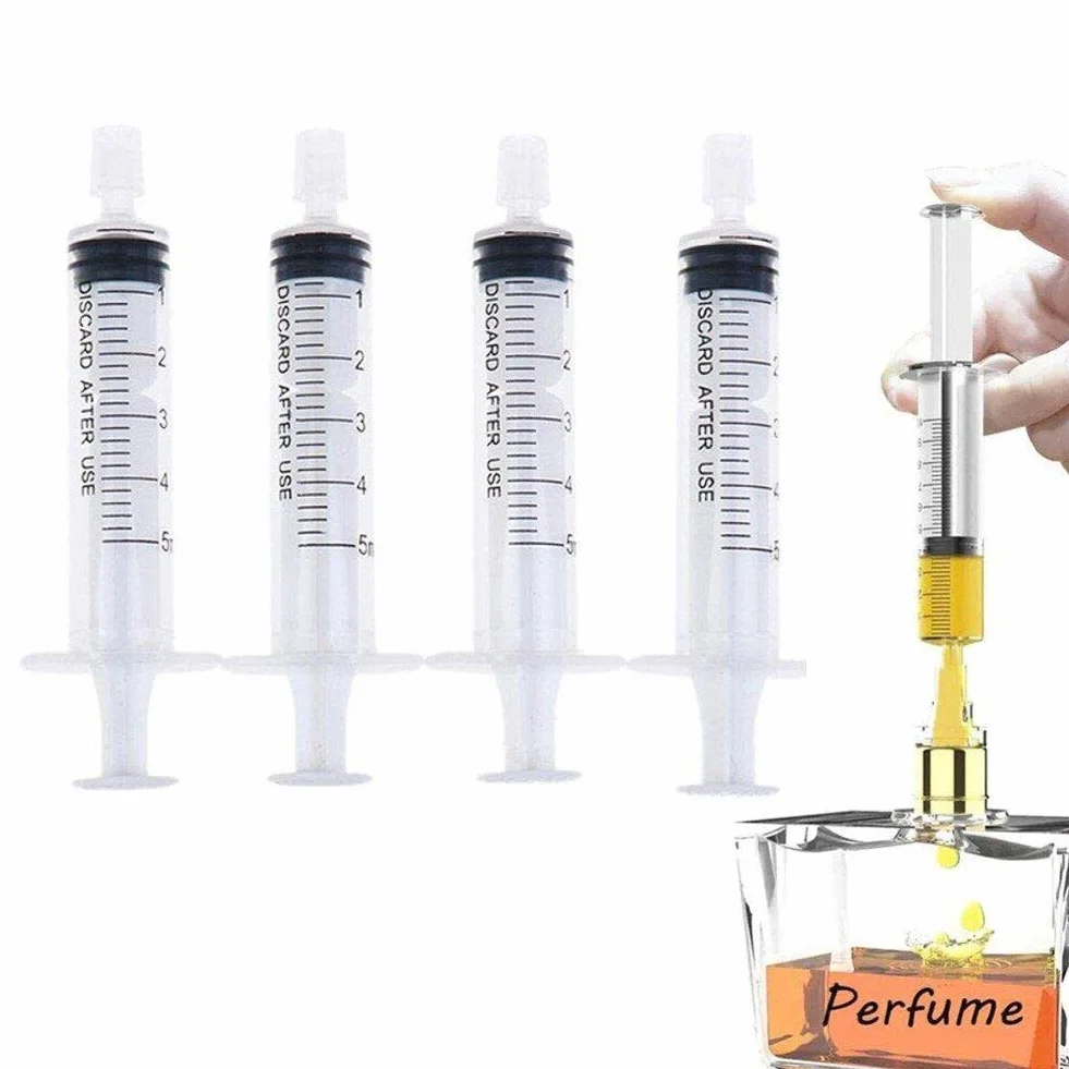 Sanfly Strzykawka do perfum 5 szt./zestaw plastikowy aplikator kleju strzykawka dozownik perfum narzędzia do wielokrotnego napełniania butelki ilościowe dozowanie