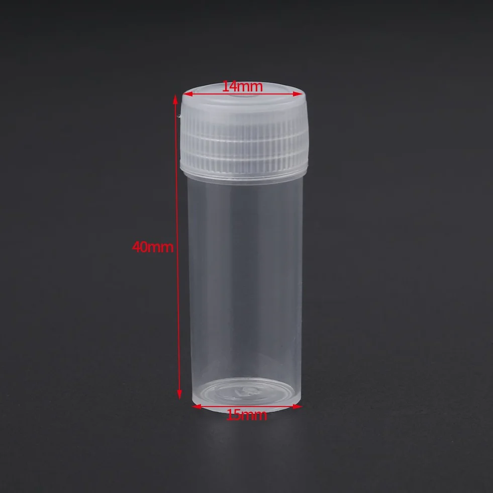 Plastikowe butelki na próbki 5 ml 50 sztuk z nakrętkami
