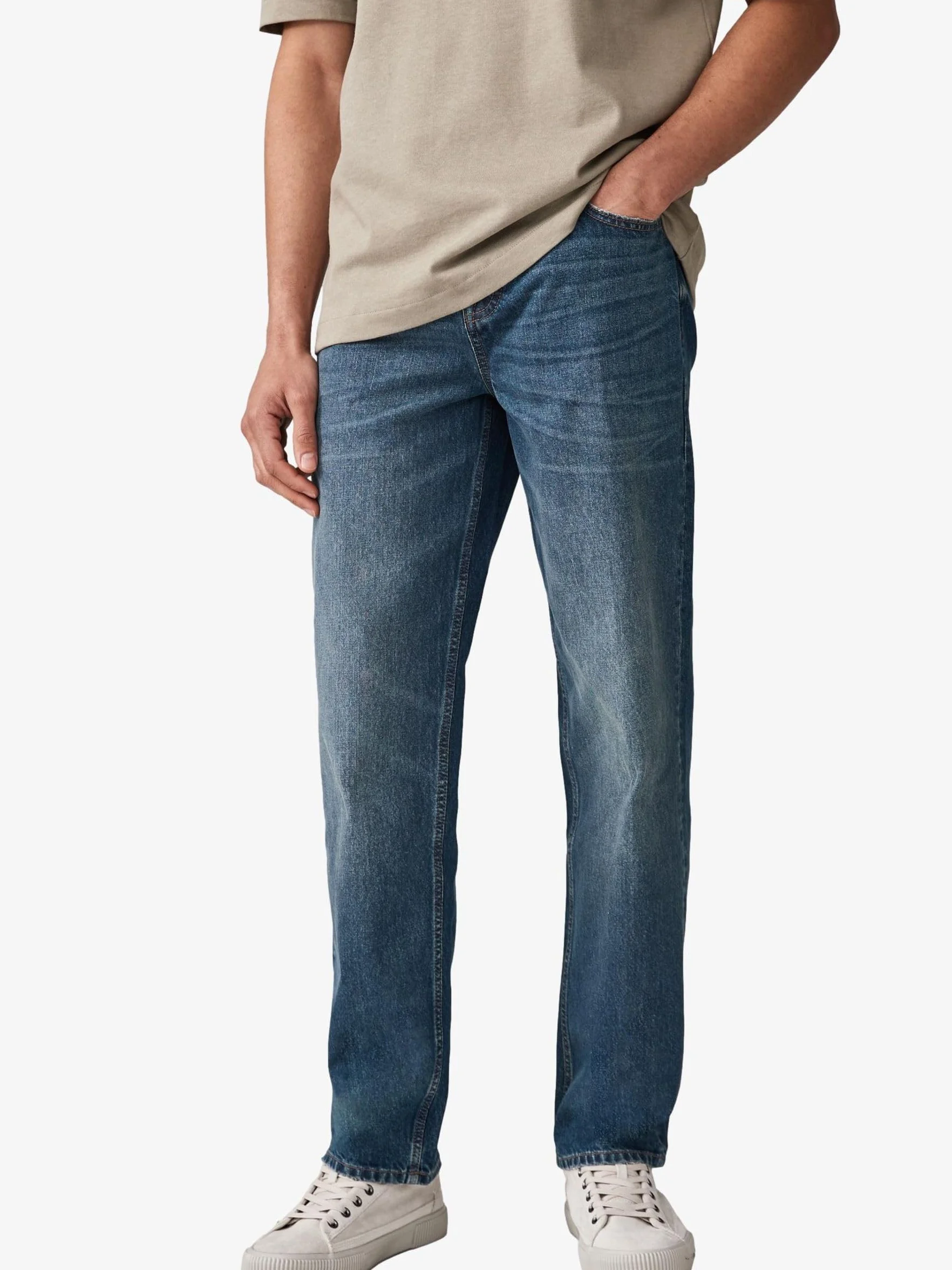 NEXT Mężczyźni Jeansy Authentic o luźnym kroju ze 100% bawełny