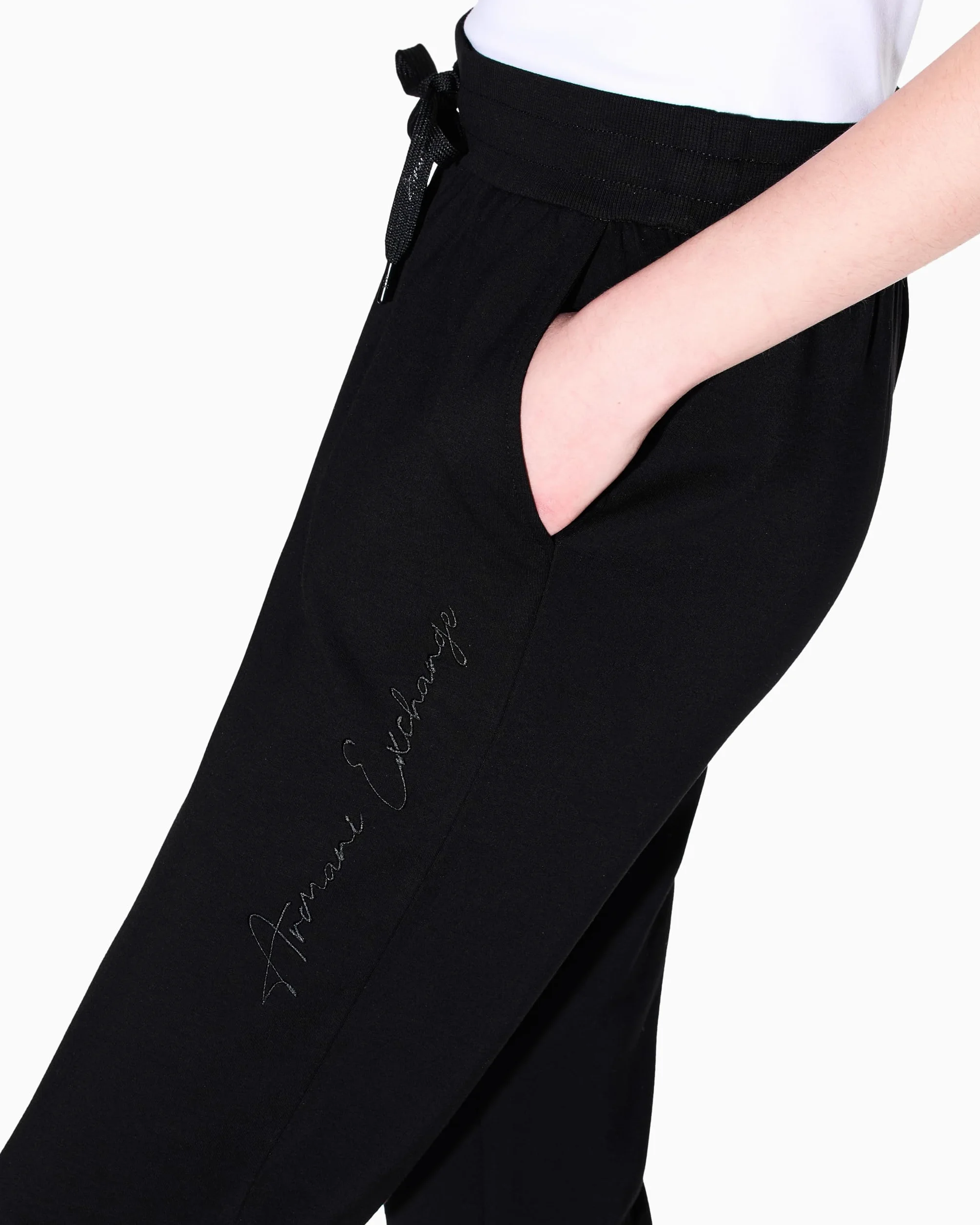 Armani Exchange Essential, Logo Signature, Shiny Logo On Drawstring - Spodnie dresowe Kobiety
