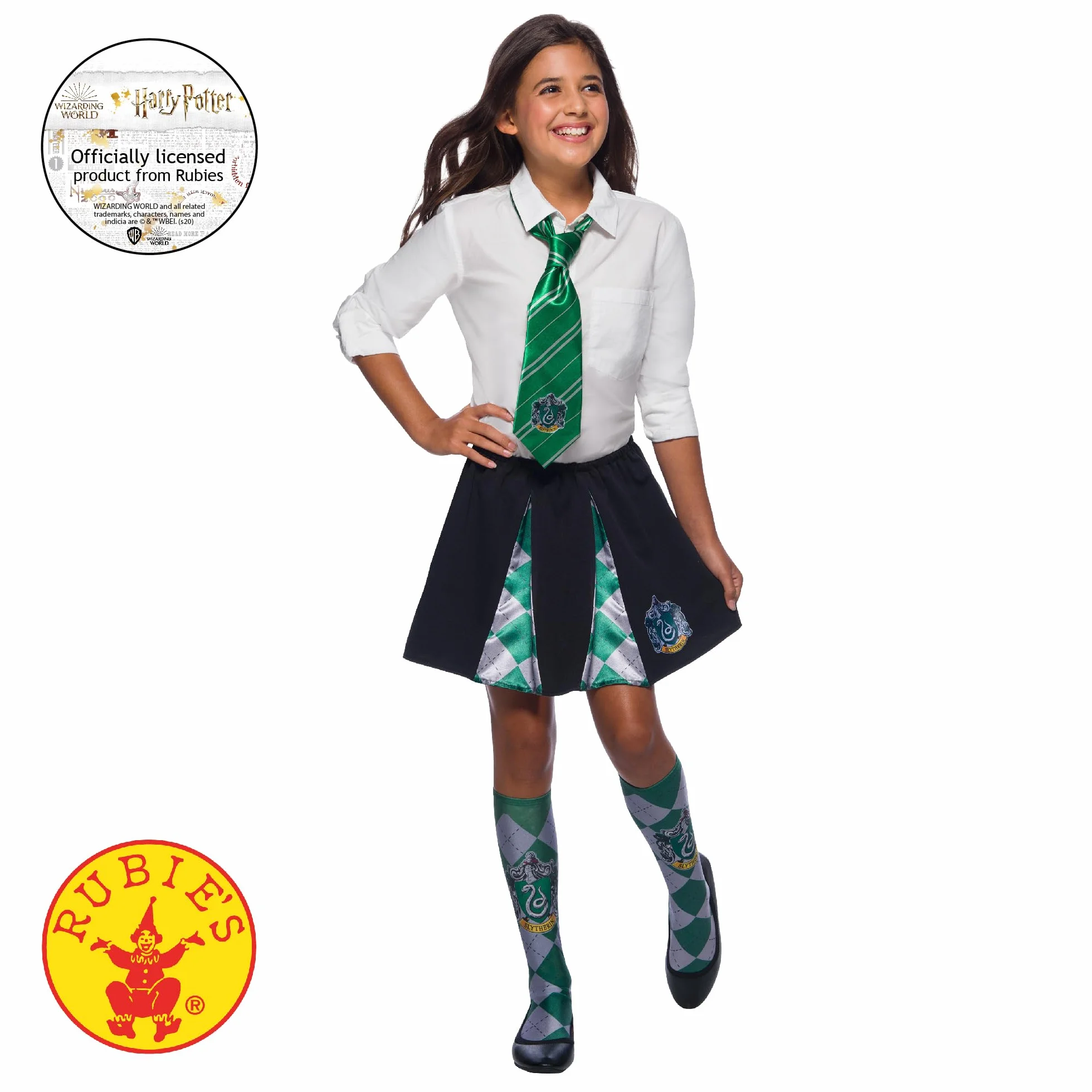 RUBIES Harry Potter Oficjalny krawat slytherinowy, akcesoria do przebrania dzieci, 6 lat, na Halloween