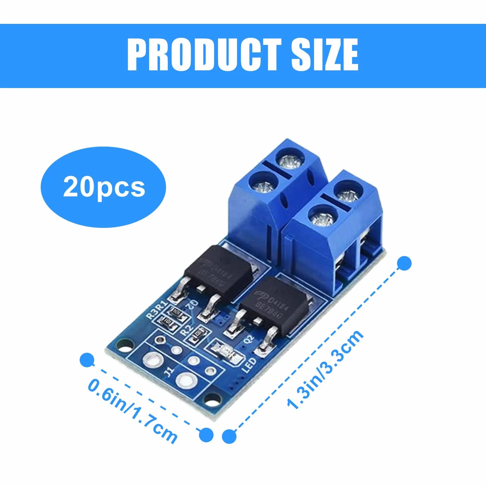 Moduł sterownika Mosfet, 20 sztuk, DC 5 V-36 V, 15 A (maks. 30 A) 400 W, podwójny moduł sterujący, moduł sterownika Mosfet, elektroniczna płyta sterująca, regulator PWM, moduł sterownika
