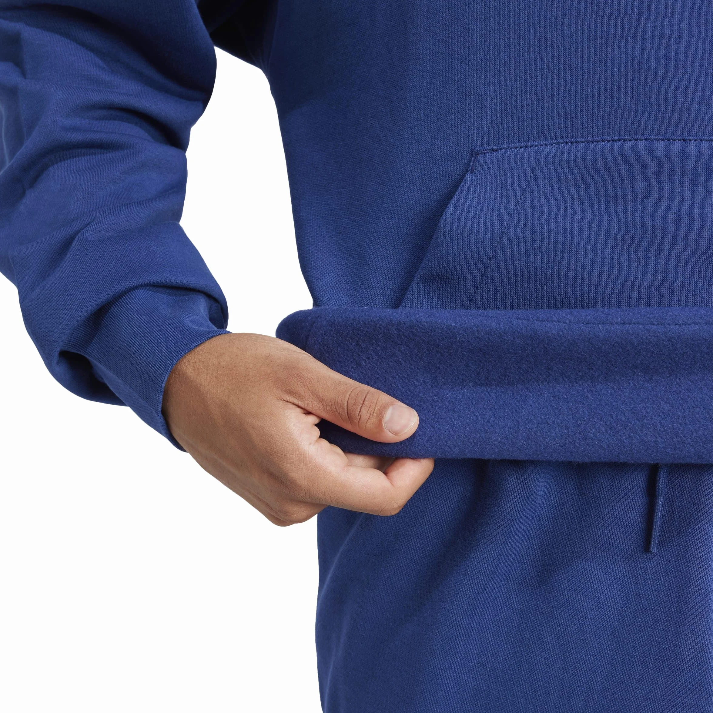 adidas Mężczyźni ESSENTIALS FEELCOZY FLEECE HOODIE, dark blue/white, L