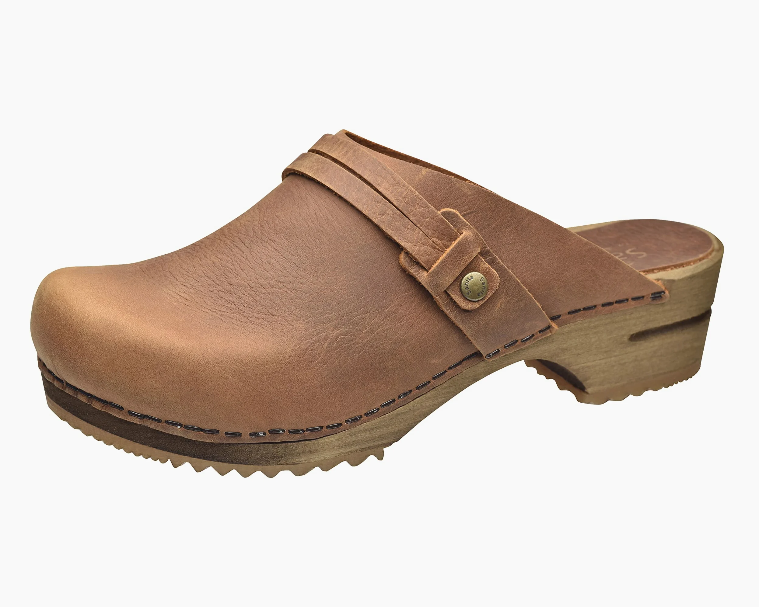 Sanita Ursana Mule Clog | Original Handmade Wooden Leather Clog for Women | Sustainable sole