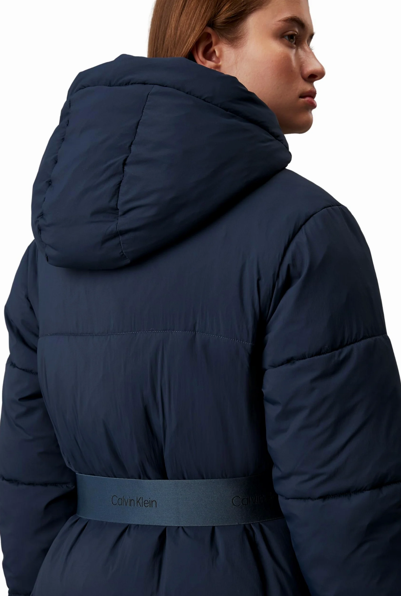 Calvin Klein Kurtka puchowa Kobiety Pasek Z Logo Długi Puffer J20j224122