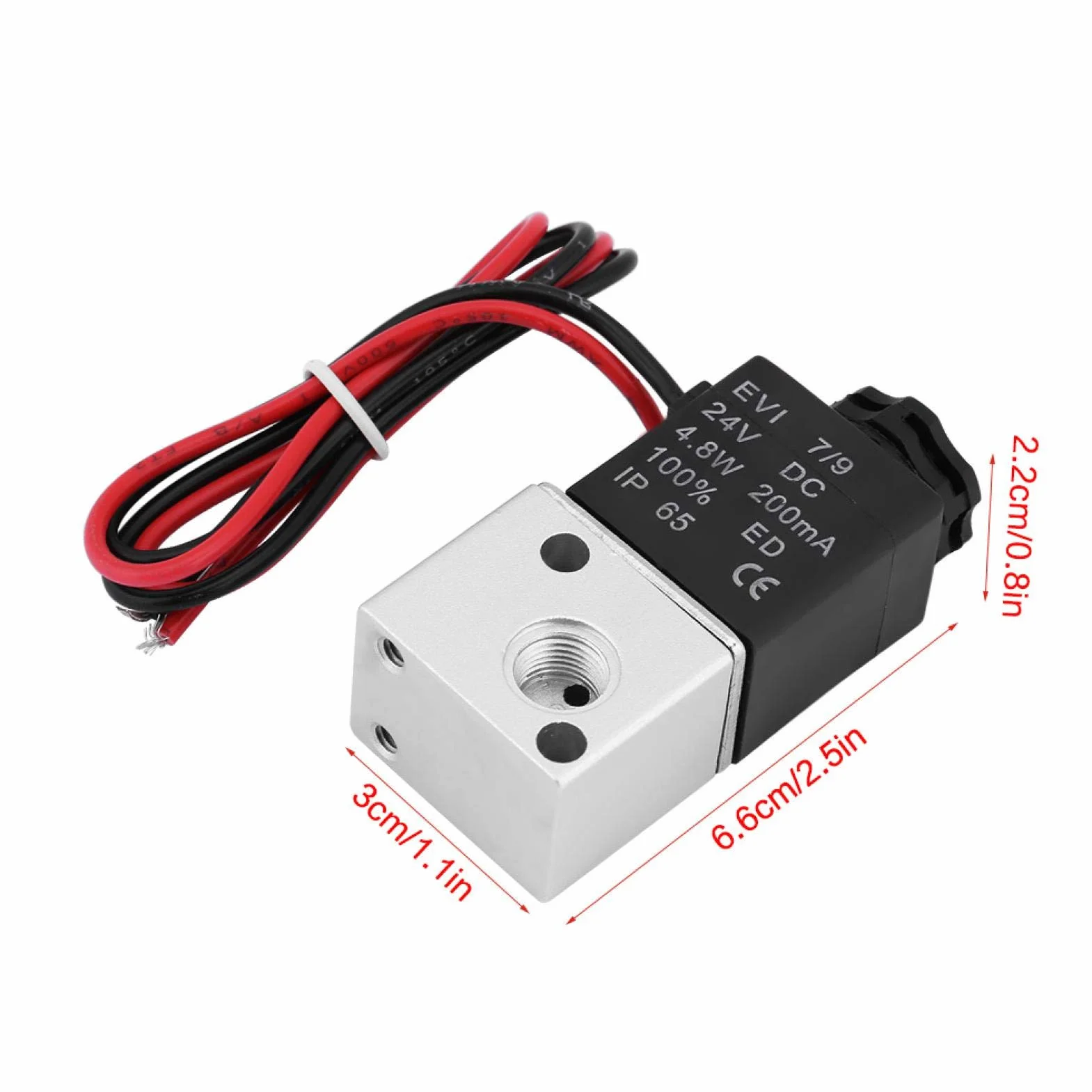 Elektrozawka powietrza, 1/8" 3V1-06 DC 12V/24V 3-drożny 2-pozycyjny BSP normalnie zamknięty elektryczny zawór powietrzny (DC24V)