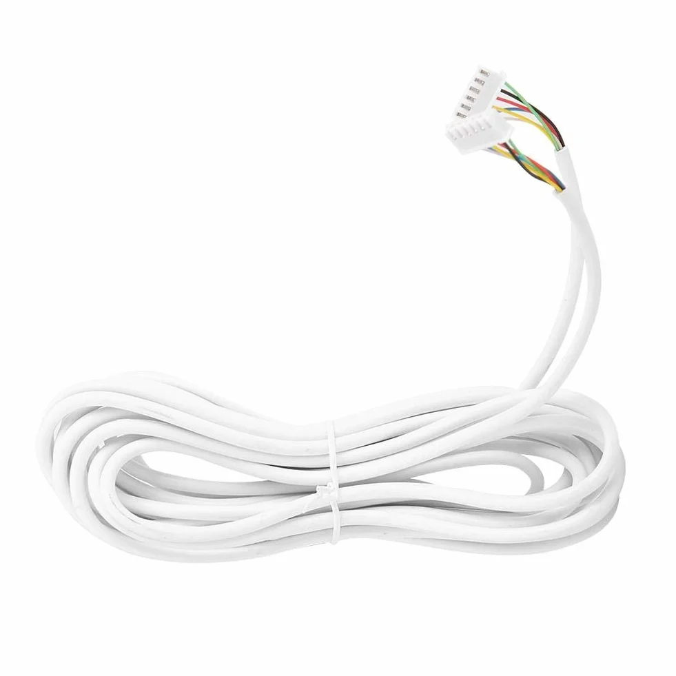 6-żyłowy kabel 5 m, 6-żyłowy przewód dzwonka, okrągły elastyczny przewód miedziany do wideodomofonu, 0,3 mm², 5 m, biały