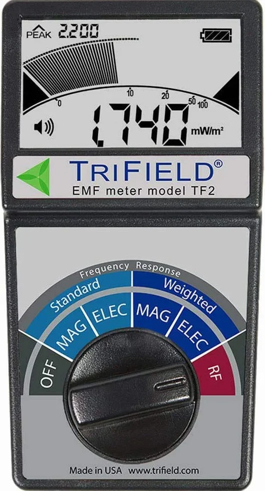 Trifield miernik EMF model TF2 z czarną miękką torbą