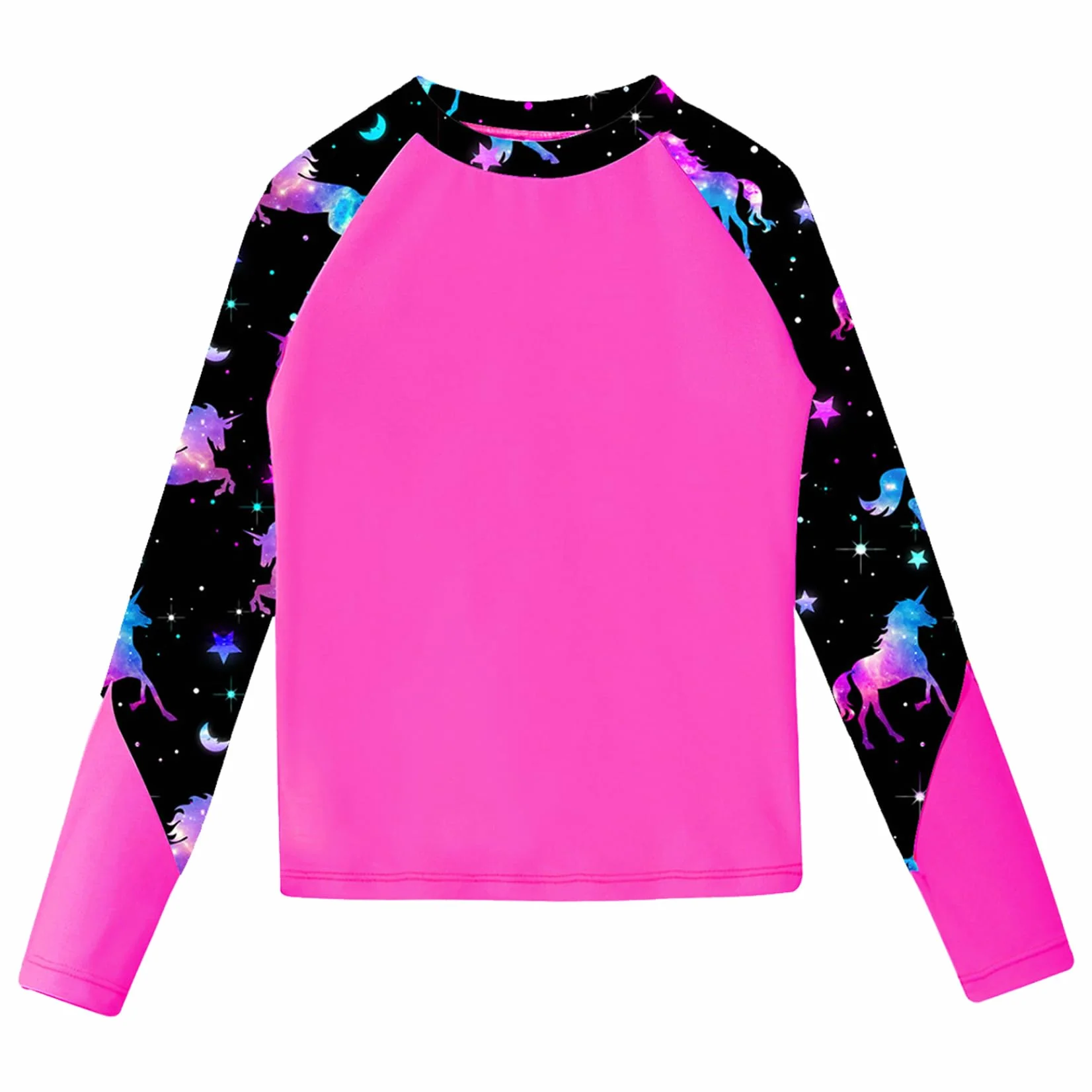 Dziecięca dziewczęca koszulka kąpielowa anty UV top do pływania ochrona z długim rękawem Rashguard 5-16 lat