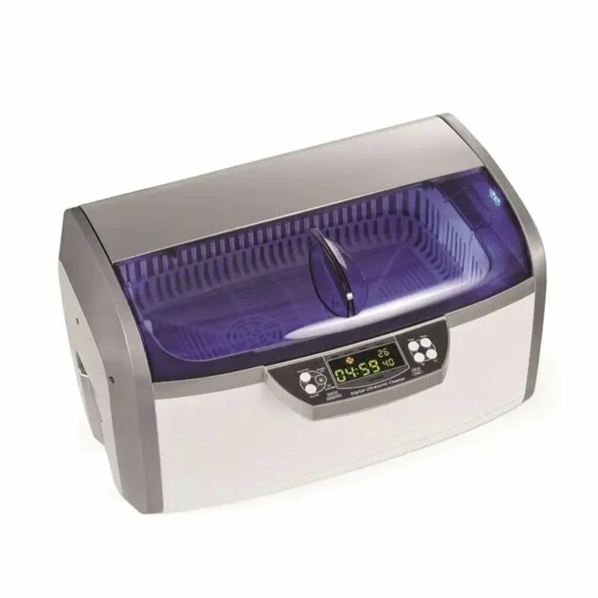 Perel Myjka ultradźwiękowa 6 L, ultrasonic cleaner 35 kHz, do biżuterii okularów zegarków protez monet kluczy, stal nierdzewna, timer cyfrowy i regulacja temperatury, zawór spustowy, biała