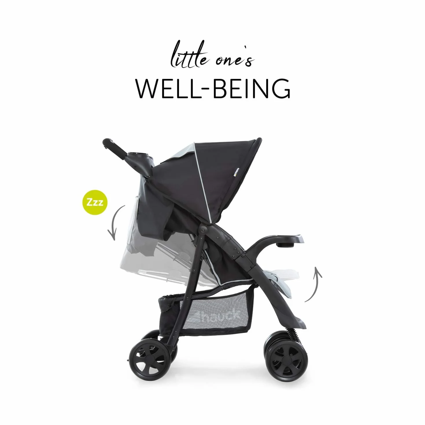 Hauck Shopper Neo II Buggy wózek do 25 kg z funkcją leżenia od narodzin, mały składany, mechanizm składania jedną ręką, lekki, 2 uchwyty na napoje, duży kosz, kolor srebrny / szary