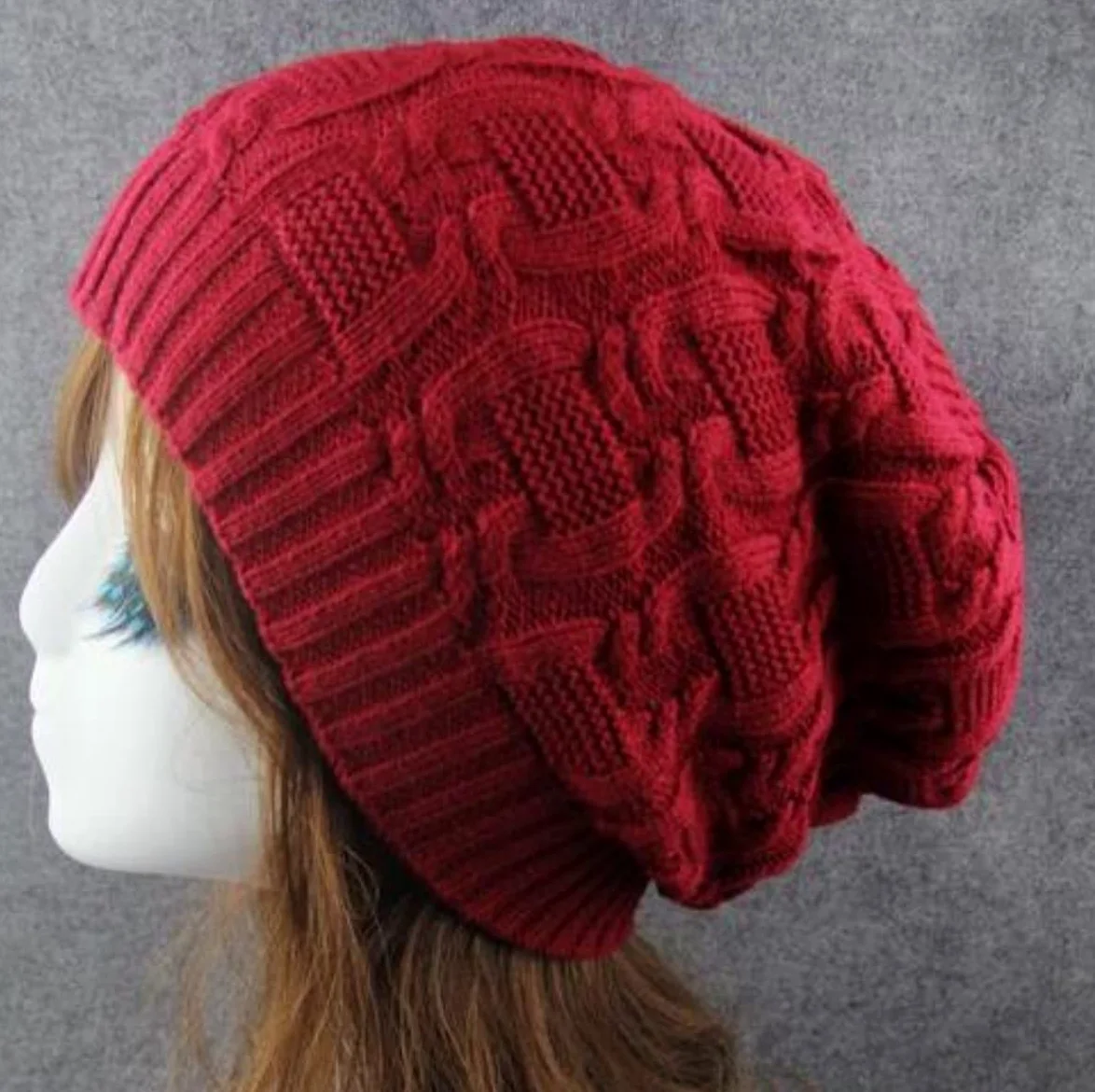 Czapka Beanie Czapka Zimowa Damska Ciepła Damska Obszycie Dzianinowe Czapki Keep Gothic (rosso Jeden Rozmiar)