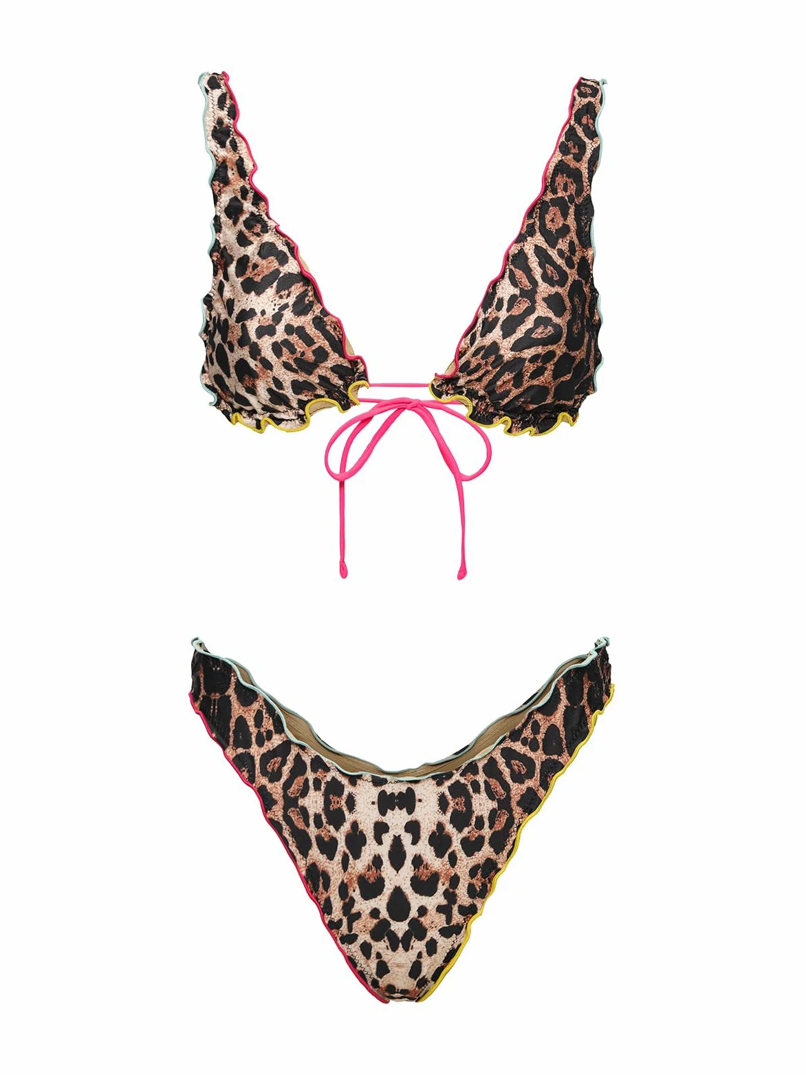 F**K Damskie bikini z wysokim trójkątem z amerykańskimi figami ze stałymi majtkami SW0122-X02