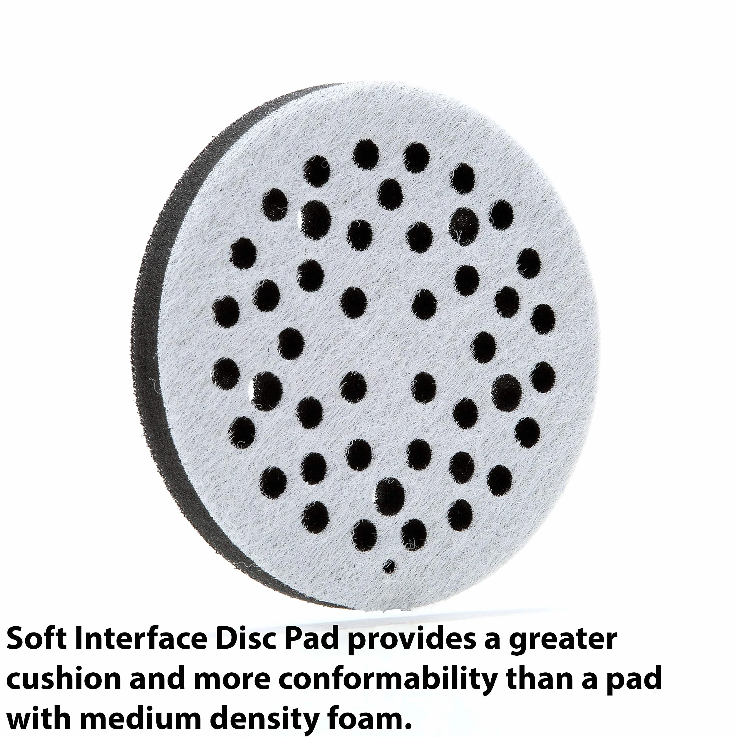 Cubitron 3M Clean Sanding Soft Interface Podkładka tarczowa, 44 otwory - Podkładka do kopii zapasowej do szlifierki próżniowej - mocowanie na haczyk i pętelkę - 12 cm x,5" - 28321 - czarna