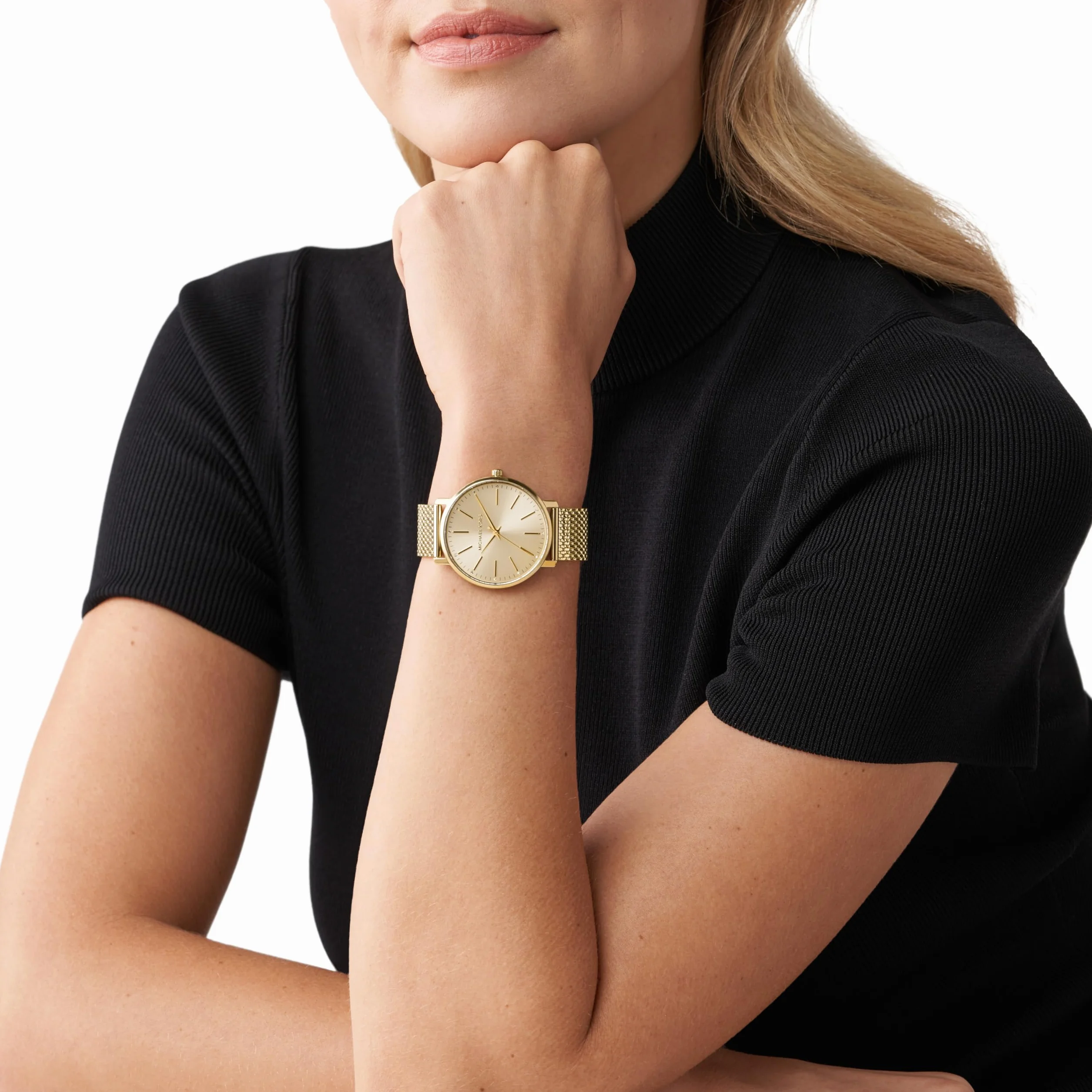 Michael Kors Damski Zegarek Pyper, kwarcowy z trójwskazówkowym mechanizmem, z paskiem ze stali nierdzewnej lub stopu metali