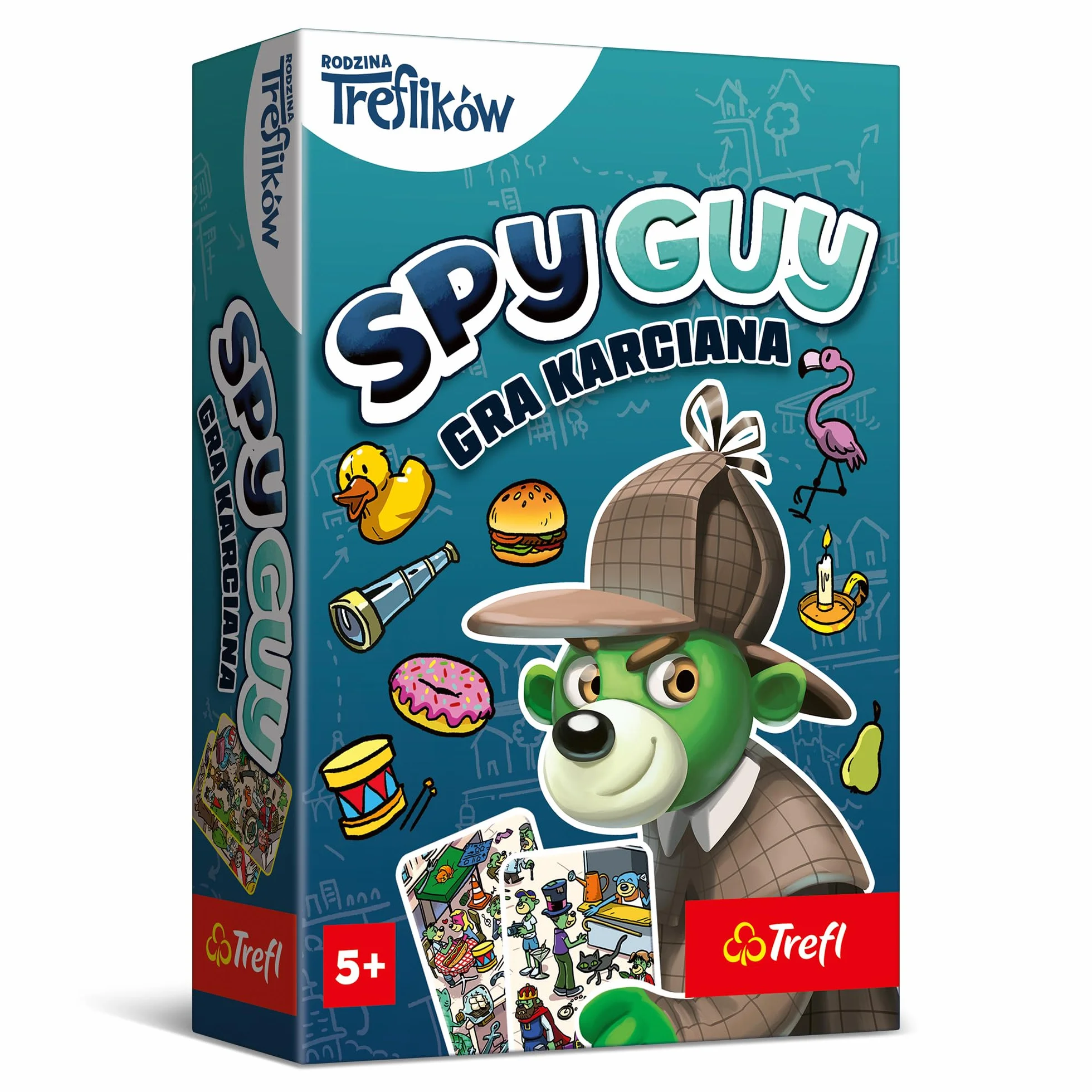 Trefl - Spy Guy Gra Karciana - Kooperacyjna Gra Obserwacyjna, Kieszonkowa Gra Rodzinna, Szukanie Poszlak, dla Dorosłych i Dzieci od 5 lat