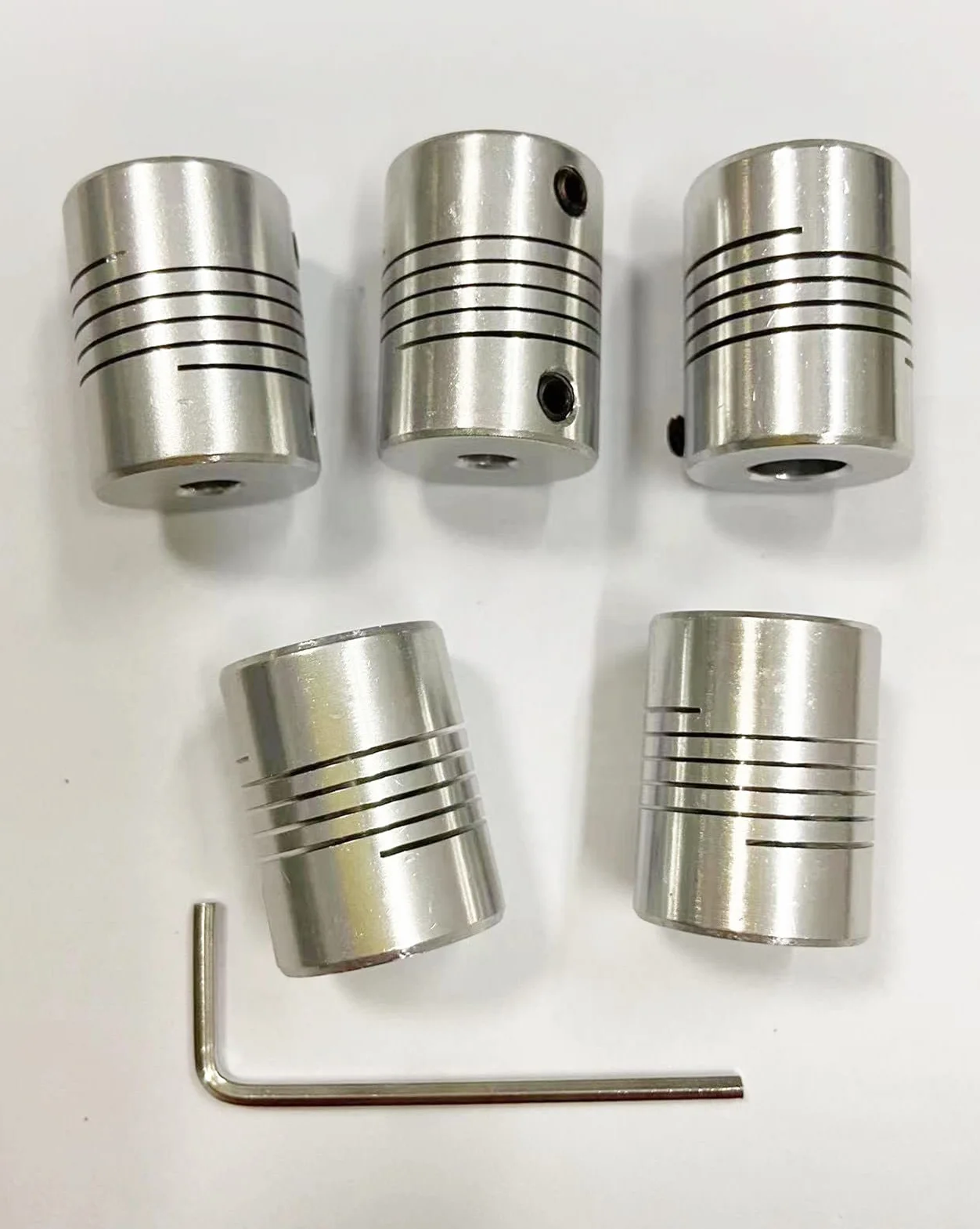 5 szt. 5 mm x 8 mm aluminiowe elastyczne sprzęgło wału OD 19 mm x dł. 25 mm złącze sprzęgła silnika krokowego CNC
