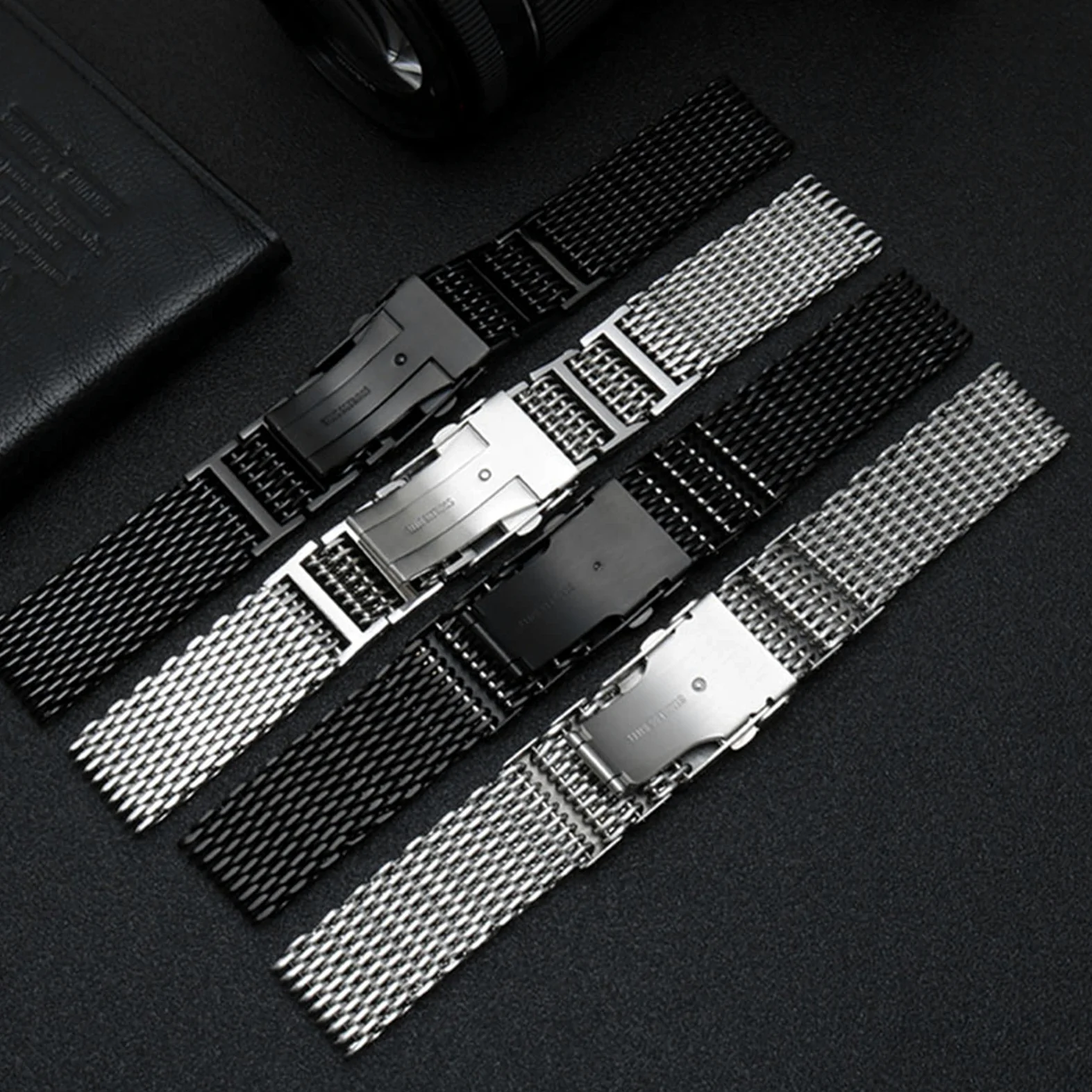 Do iwc pasek do zegarka siatka pasek do zegarka ze stali nierdzewnej 20 mm 22 mm 316L bransoletka ze stali nierdzewnej do omage opaska na nadgarstek metalowy pasek mediolański