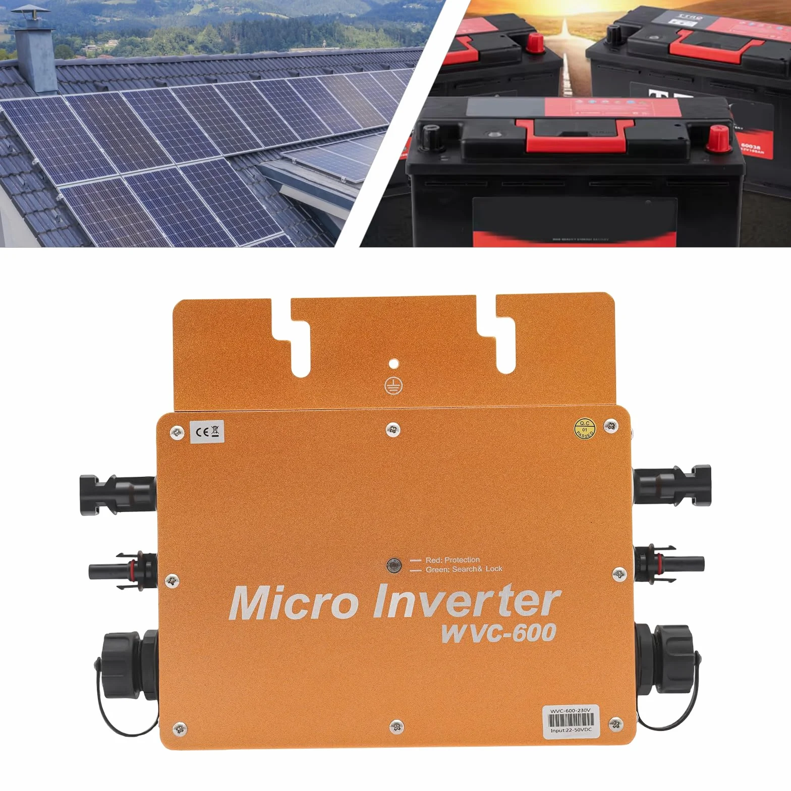 WVC-600 W falownik mikro-słoneczny MPPT przetwornica napięcia, wodoszczelność IP65, Solar Power Grid Tie Micro falownik do systemów wytwarzania prądu (nie jest to funkcja komunikacji)
