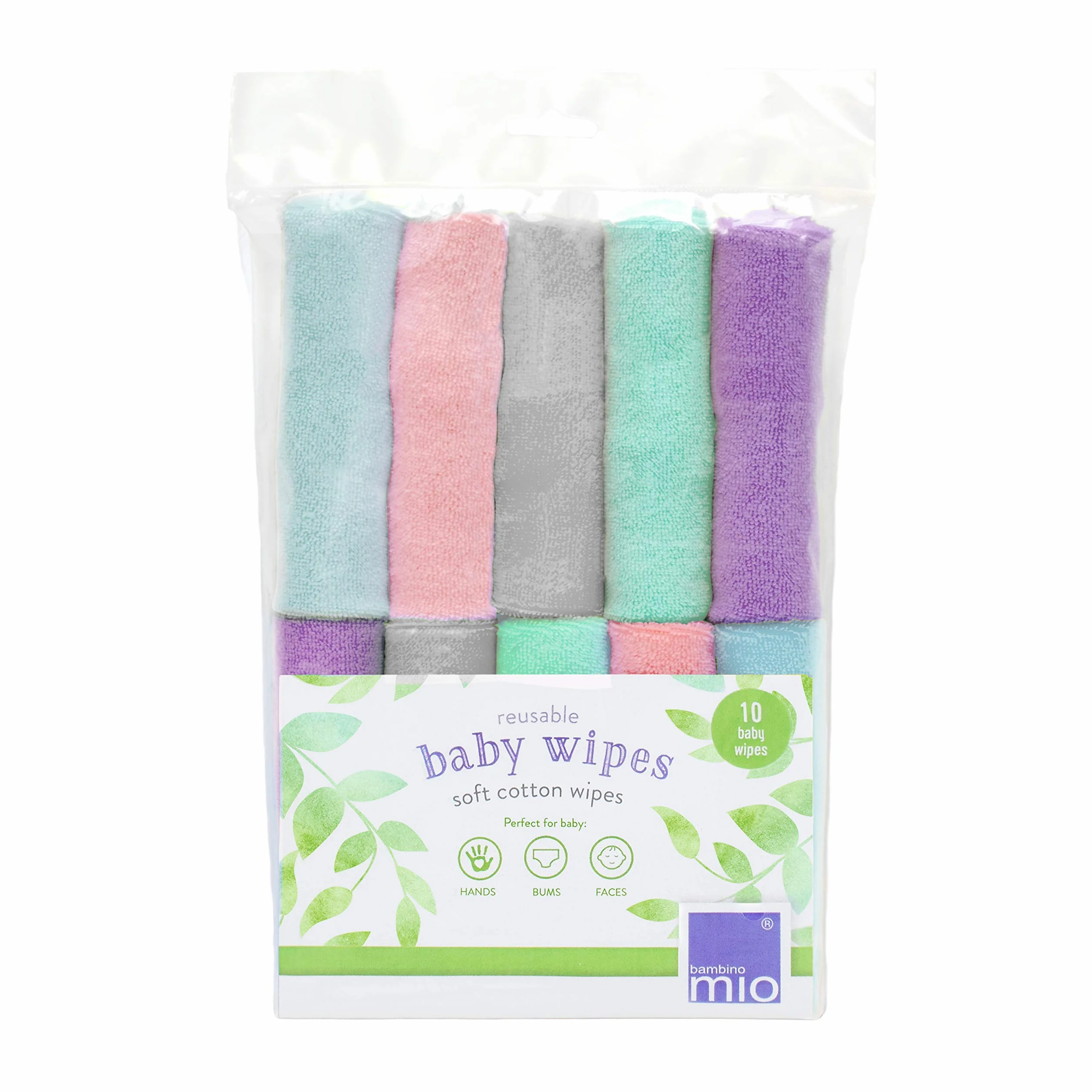 Bambino Mio, wielorazowe chusteczki, 10-pak, chmurki