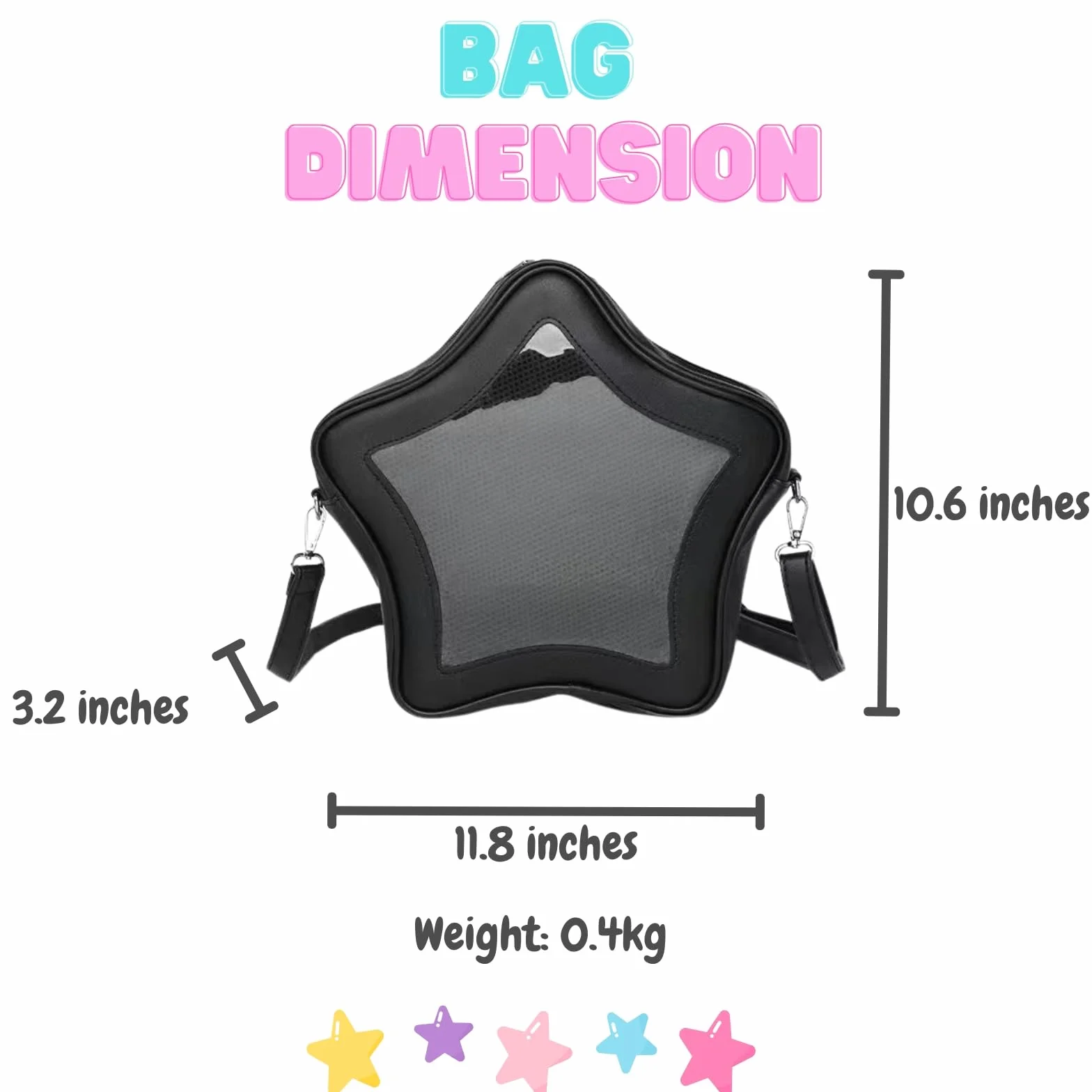 Ita Bag, Kawaii plecak w kształcie gwiazdy – duża pojemność, wodoodporny, lekki, torba na ramię