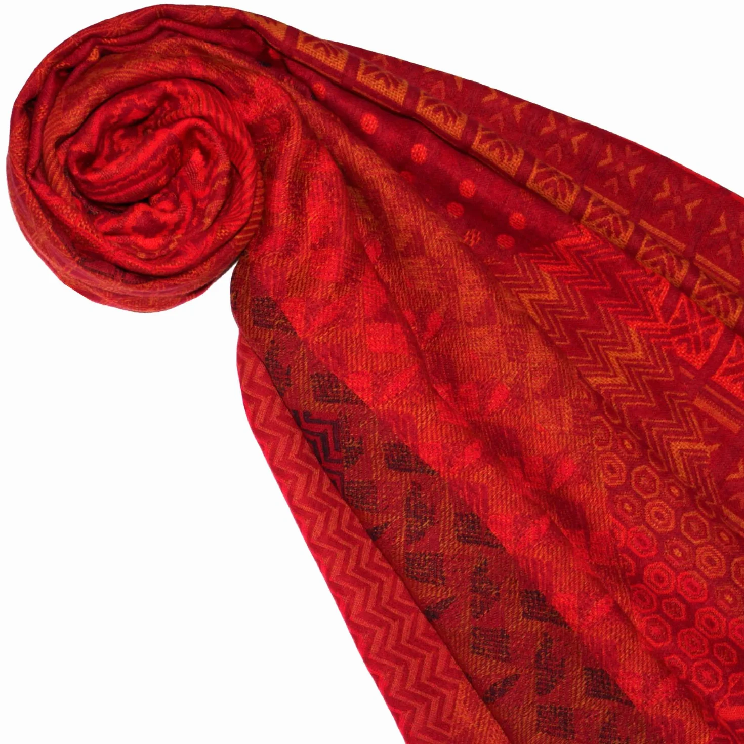 Lorenzo Cana 78515 damski szal Pashmina z 90% bawełny z 10% wełny, szal damski z włókien naturalnych, markowy szal z frędzlami, tkany, 70 cm x 180 cm