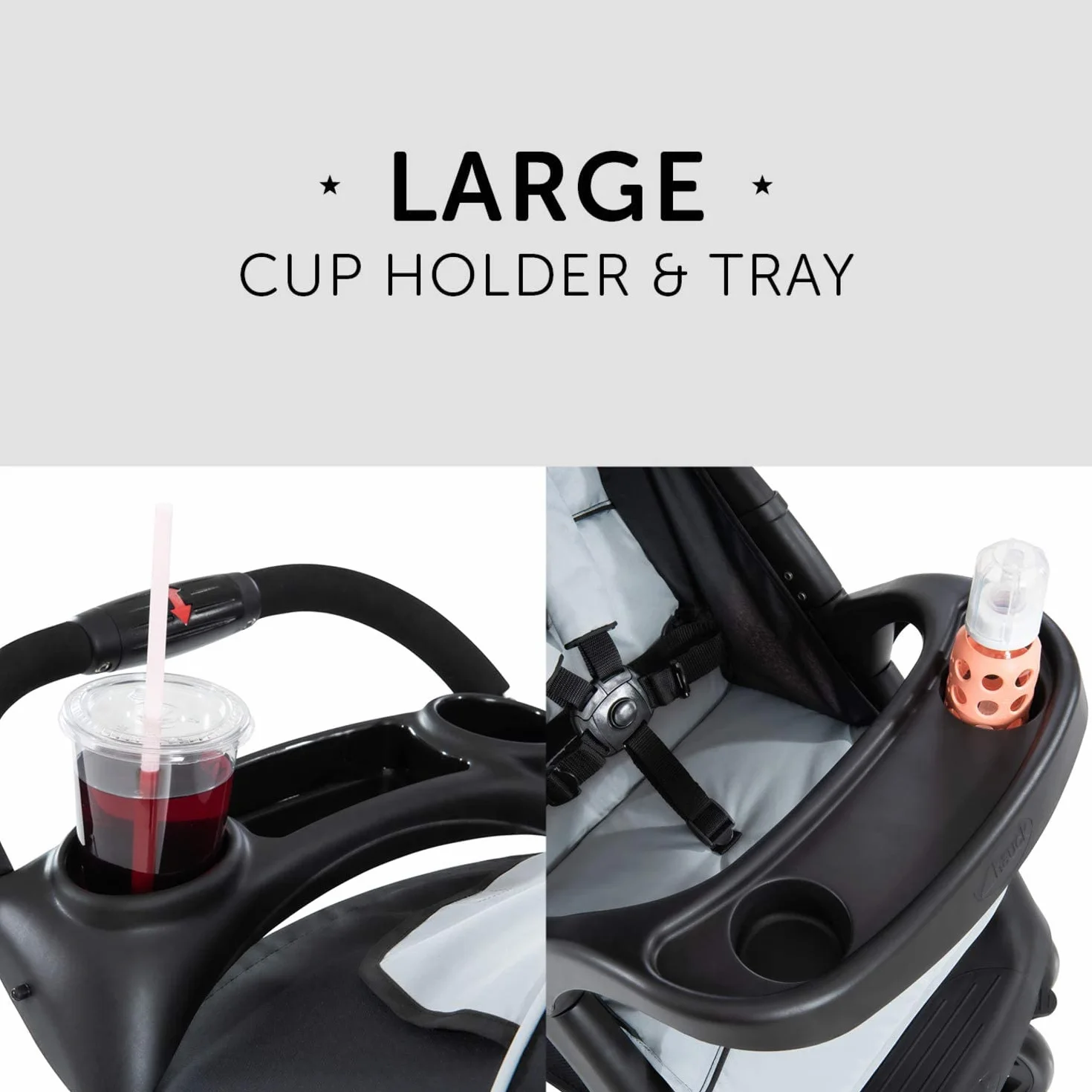 Hauck Shopper Neo II Buggy wózek do 25 kg z funkcją leżenia od narodzin, mały składany, mechanizm składania jedną ręką, lekki, 2 uchwyty na napoje, duży kosz, kolor srebrny / szary