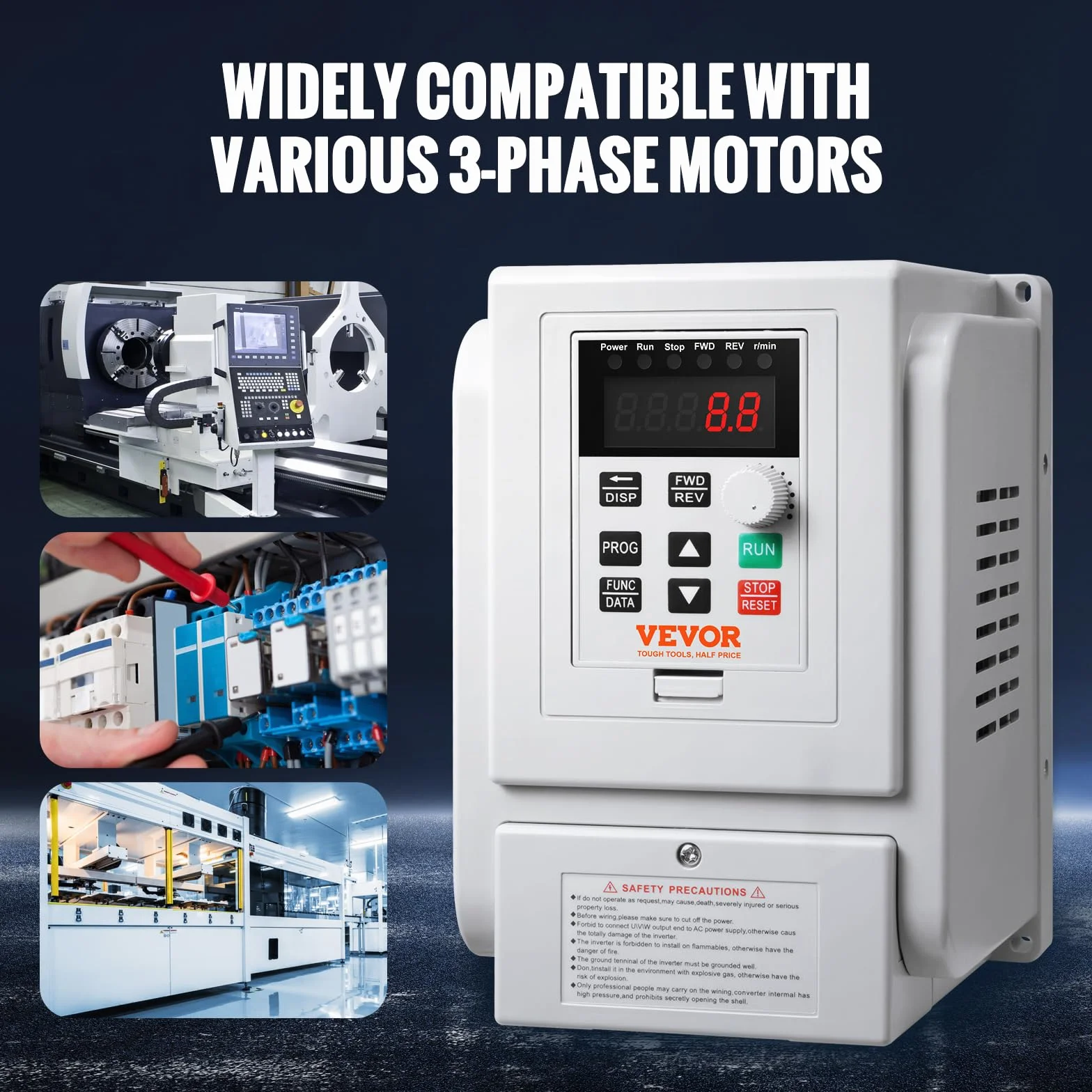 VEVOR 2,2 kW 10 A 3 KM przetwornica częstotliwości VFD AC 220–240 V regulator częstotliwości, regulator prędkości, przetwornik częstotliwości, silnik falownika, VFD, zmienna częstotliwość, w zestawie