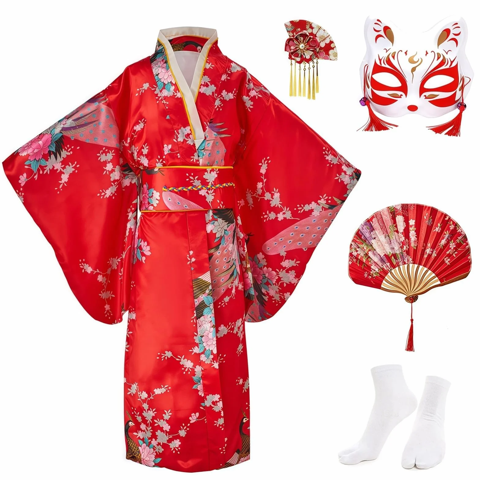 Yukata dziecięca japońska kimono tradycyjna sukienka jedwabna ślubna