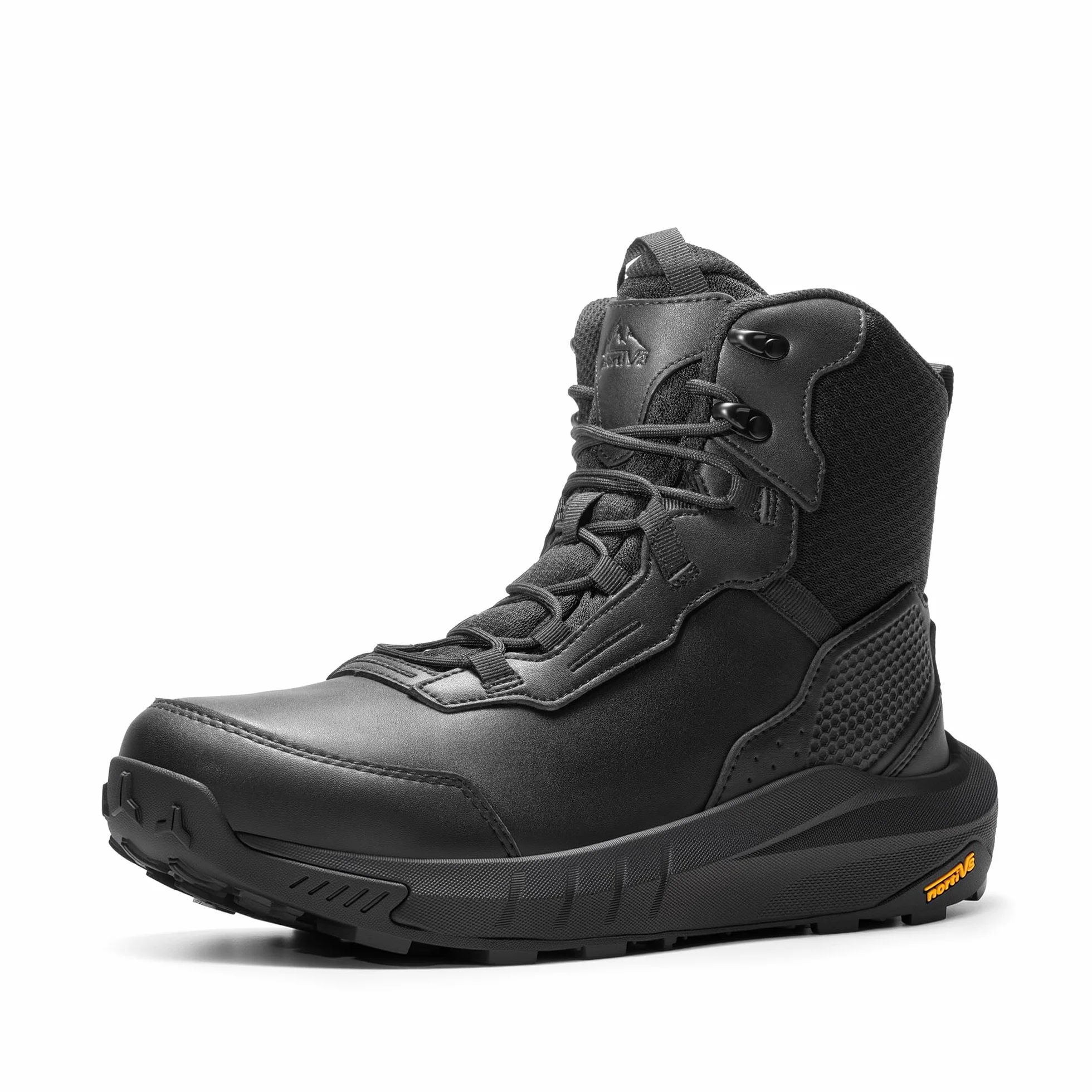 NORTIV 8 Męskie wodoodporne taktyczne buty robocze, buty zimowe, poduszka, podeszwa, lekkie, skórzane, antypoślizgowe buty bojowe z podparciem łuku, do wojskowego motocykla, wędrówek, hydroRange