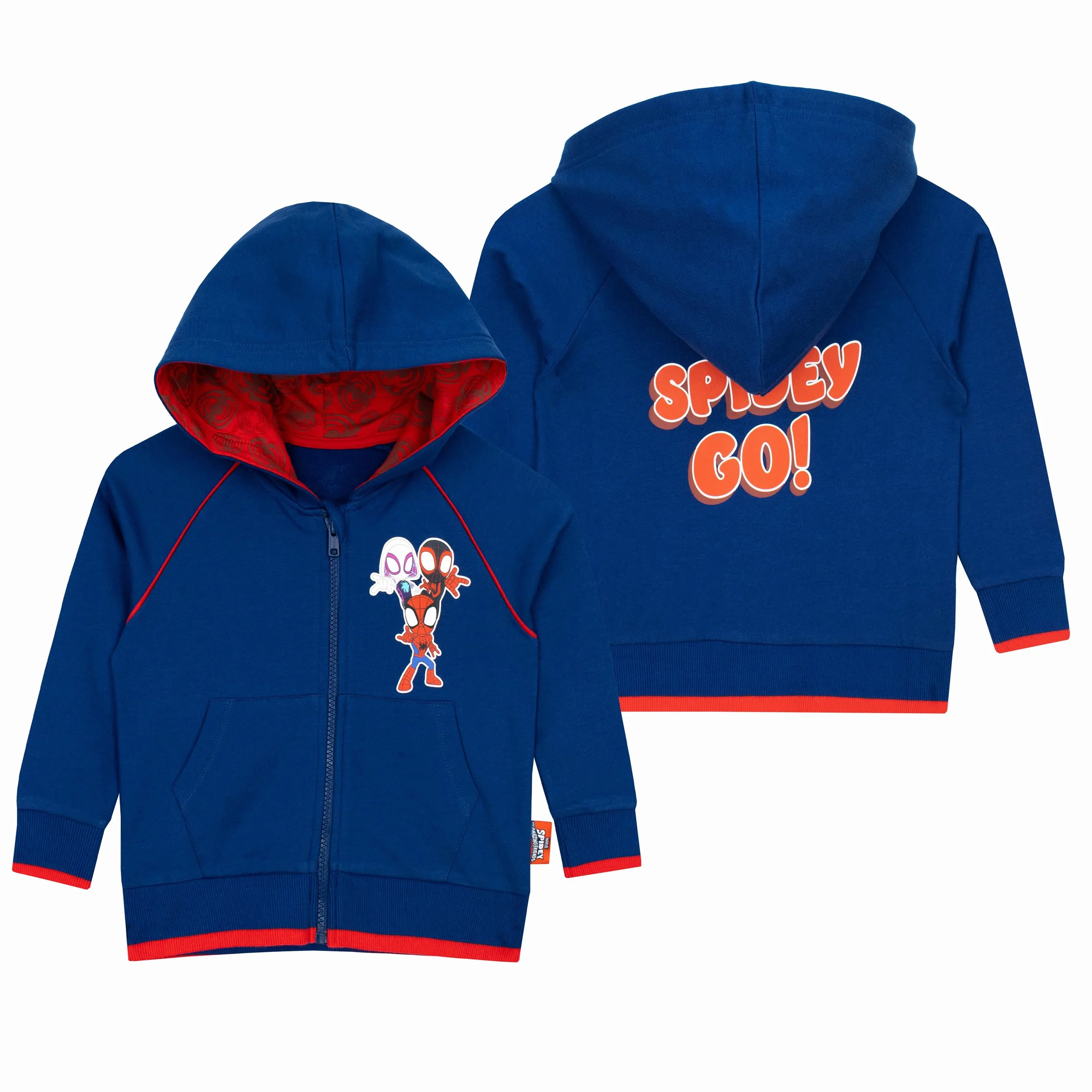Marvel Spiderman Hoodie | Spidey i Jego Fantastyczni Przyjaciele | Chłopięca Bluza z Kapturem na Zamek Błyskawiczny