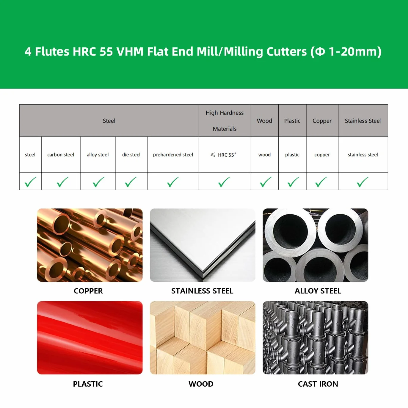 5-sztuki metal twardy frez cnc 4mm, 4 Zęby/4 Cięcie CNC Frez prosty, HRC 55, czarny powłoka AlTiN,VHM frez cnc do metalu 4mm dla Stal Metal drewno Akryl Plastik(4mm)