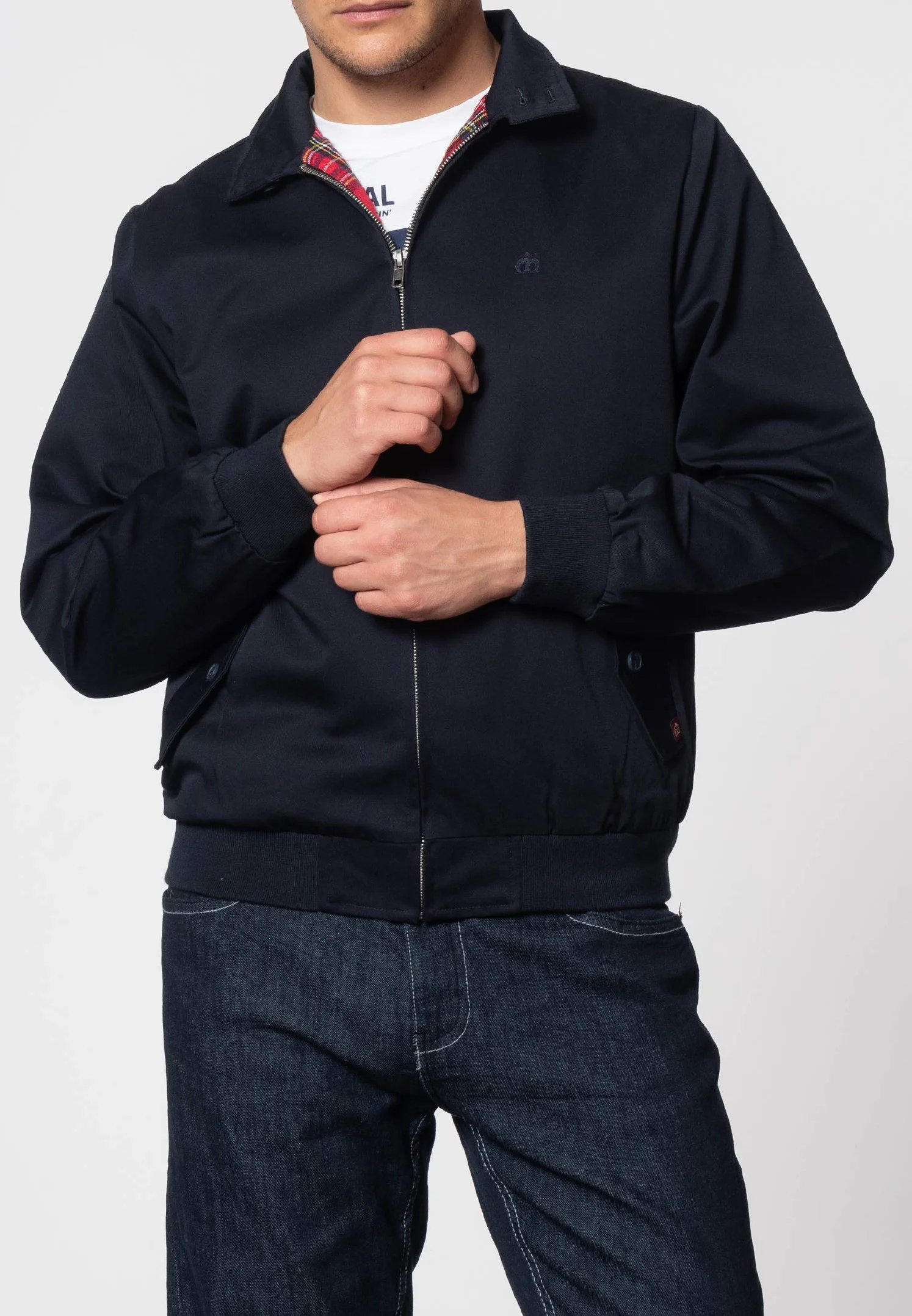 Merc Mężczyźni Harrington Kurtka, Niebieski, XL