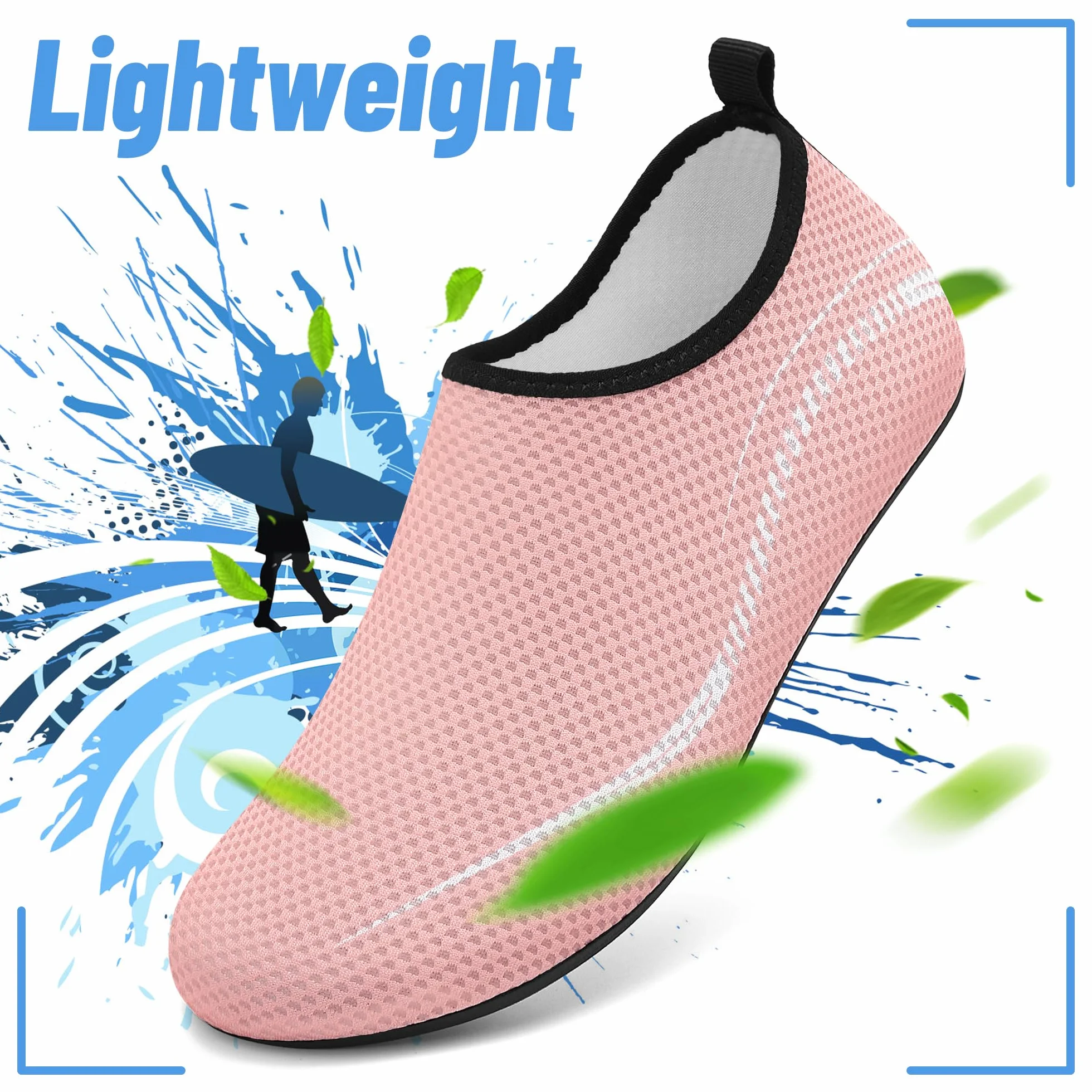 Buty do Wody Water Shoes Buty do SportóW Wodnych Lekkie Buty do PłYwania Buty PlażOwe Buty do Jogi Buty do Surfowania dla Kobiet I MężCzyzn.Różowy, 39EU