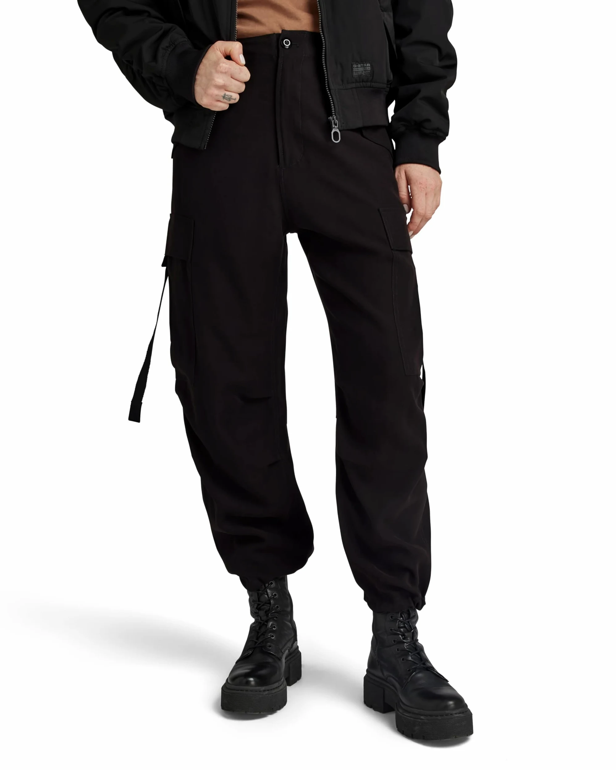 G-STAR Spodnie Cargo Cropped Drawcord - Spodnie Kobiety