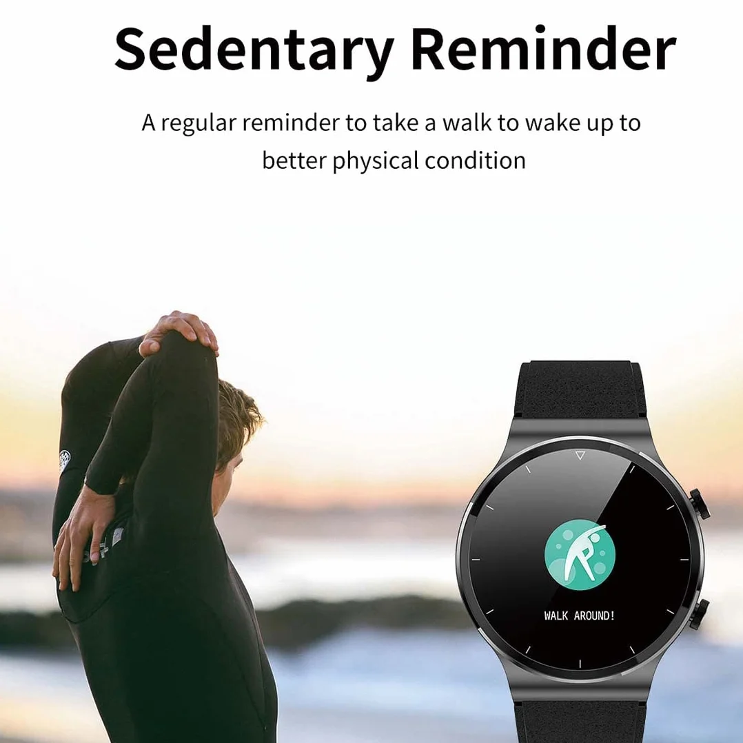 RollsTimi Inteligentny zegarek męski, monitor snu, wodoodporny zegarek sportowy IP67, czarny zegarek ze stali nierdzewnej do systemu Android iOS.