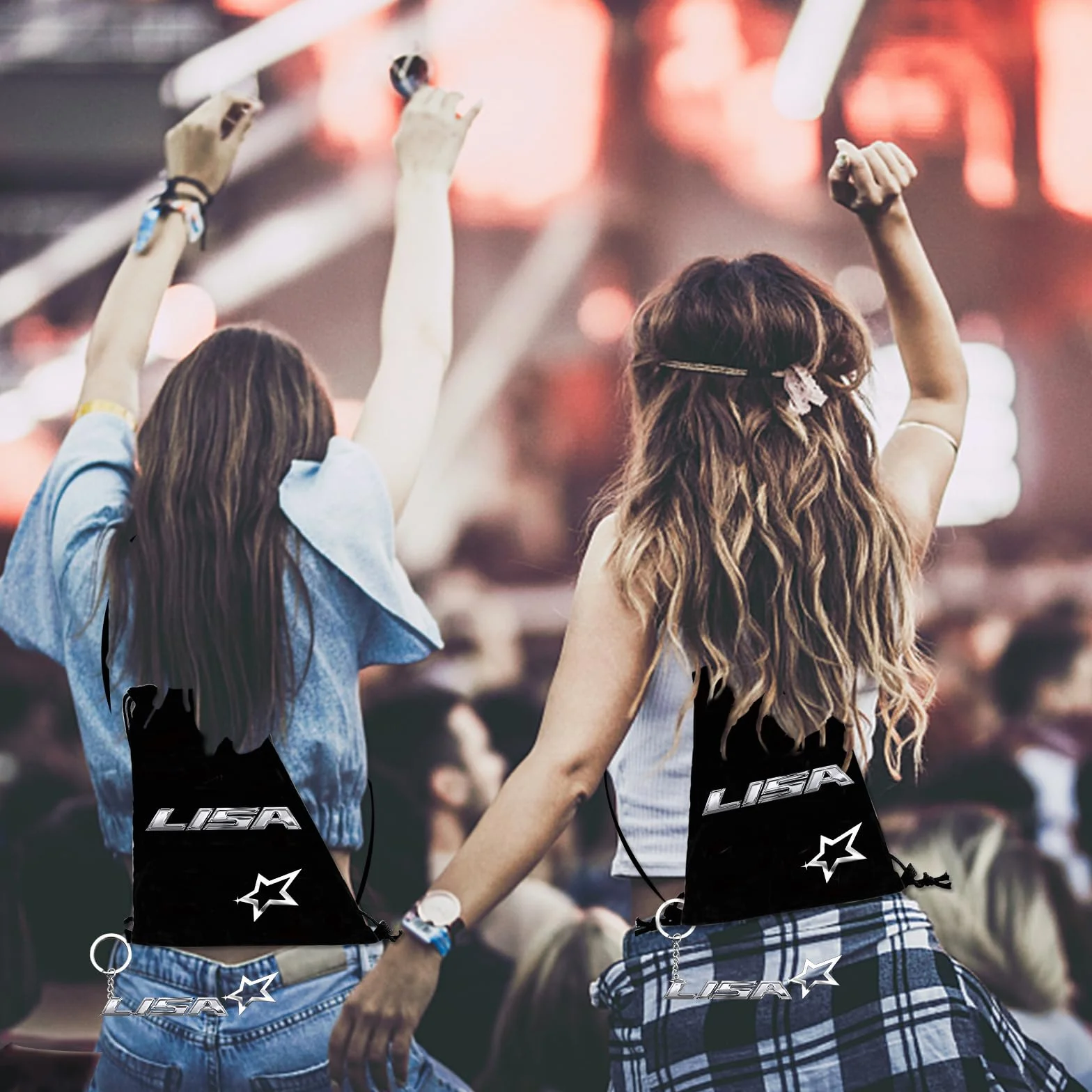 Akcesoria Blackpink Lisa, zestaw upominkowy Lalisa, zestaw upominkowy dla fanów Blackpink, osobisty towar Lisa Rockstar, pudełko upominkowe, papier fotograficzny, torba ze smyczą, naklejki na klucze