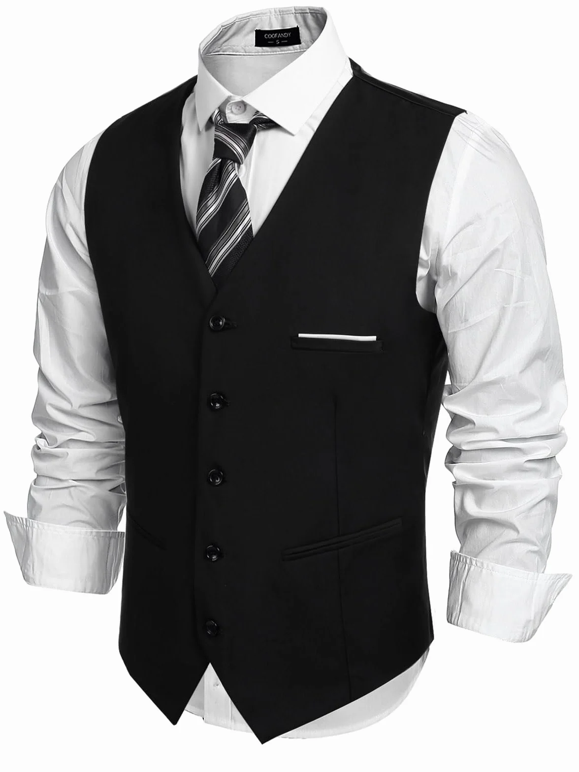 COOFANDY Kamizelka garnitur slim fit biznesowa wesele