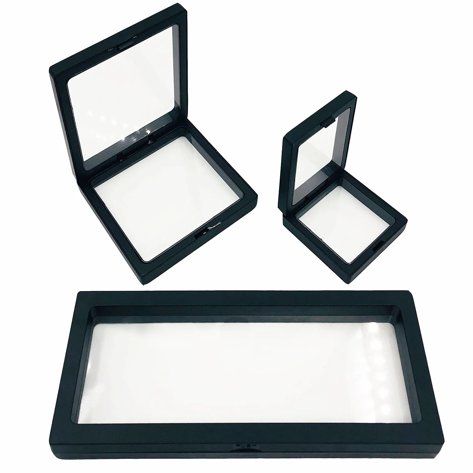 Pływające witryny 3D organizer na biżuterię 6 sztuk czarny