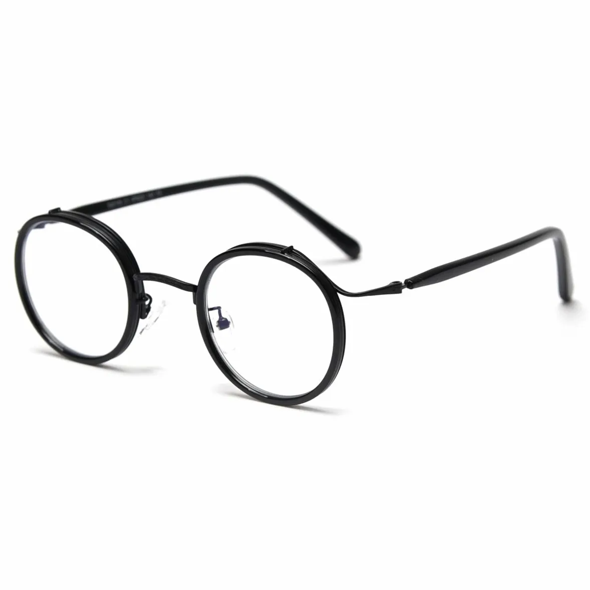 Oprawki do okularów w stylu vintage, dla mężczyzn, bez recepty, okrągłe okulary damskie, przezroczyste soczewki, styl retro