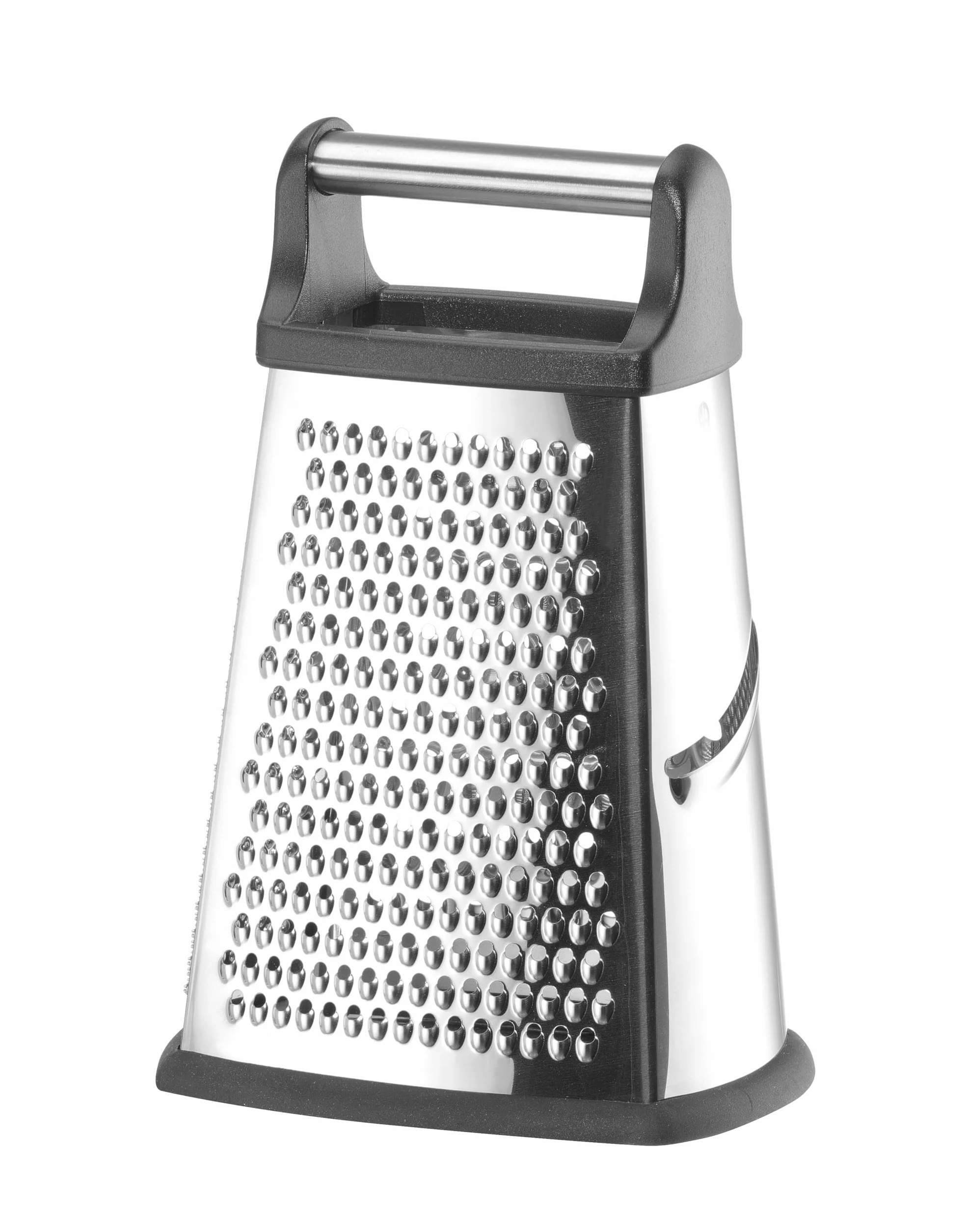 HENDI Tarka, 4-stronna, z pojemnikiem, antypoślizgowa podstawa, drobne, średnie, grube i plastry, ergonomiczny uchwyt, tarka do warzyw, krajalnica do warzyw, 158x130x(H)310mm, stal nierdzewna, ABS, PP
