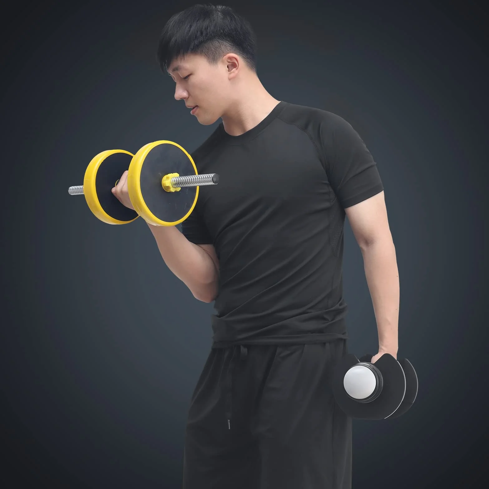 JULY'S SONG Zestaw treningowy dla mężczyzn, 5 sztuk, suche szybkie ubrania na siłownię z t-shirtem, tank top, szorty, spodnie, kurtka, sportowe stroje kompresyjne dla niego, kolor czarny, Czarny, L