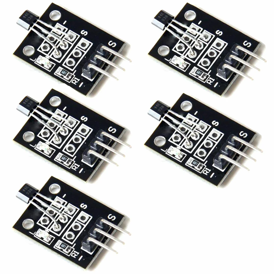 Hailege 5 szt. 3144E A3144 Halla Effect Sensor Magnetyczny moduł czujnika KY-003 DC 5V dla Arduino PIC AVR