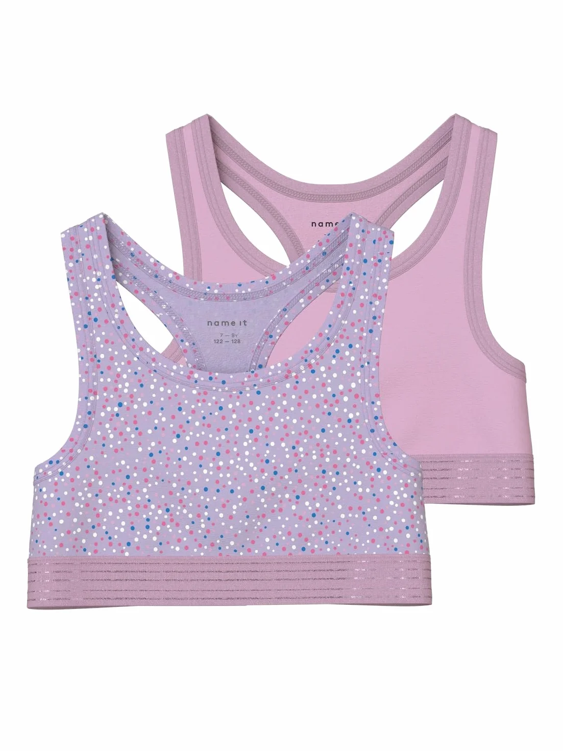 NAME IT Bustier Dziewczynki Nkfshort Top 2p Pastel Lilac Dot Noos