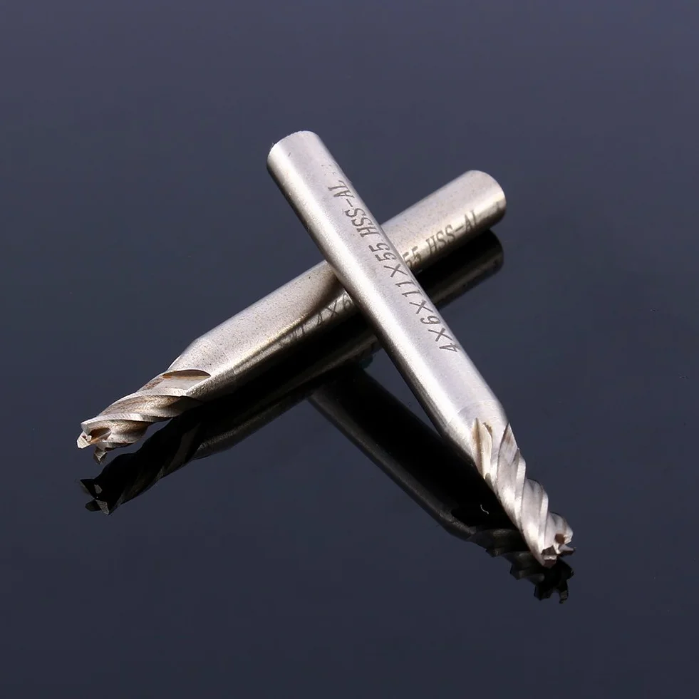 Frez końcowy z 4 rowkami, wiertło do frezowania z prętem prostym CNC HSS 4mm